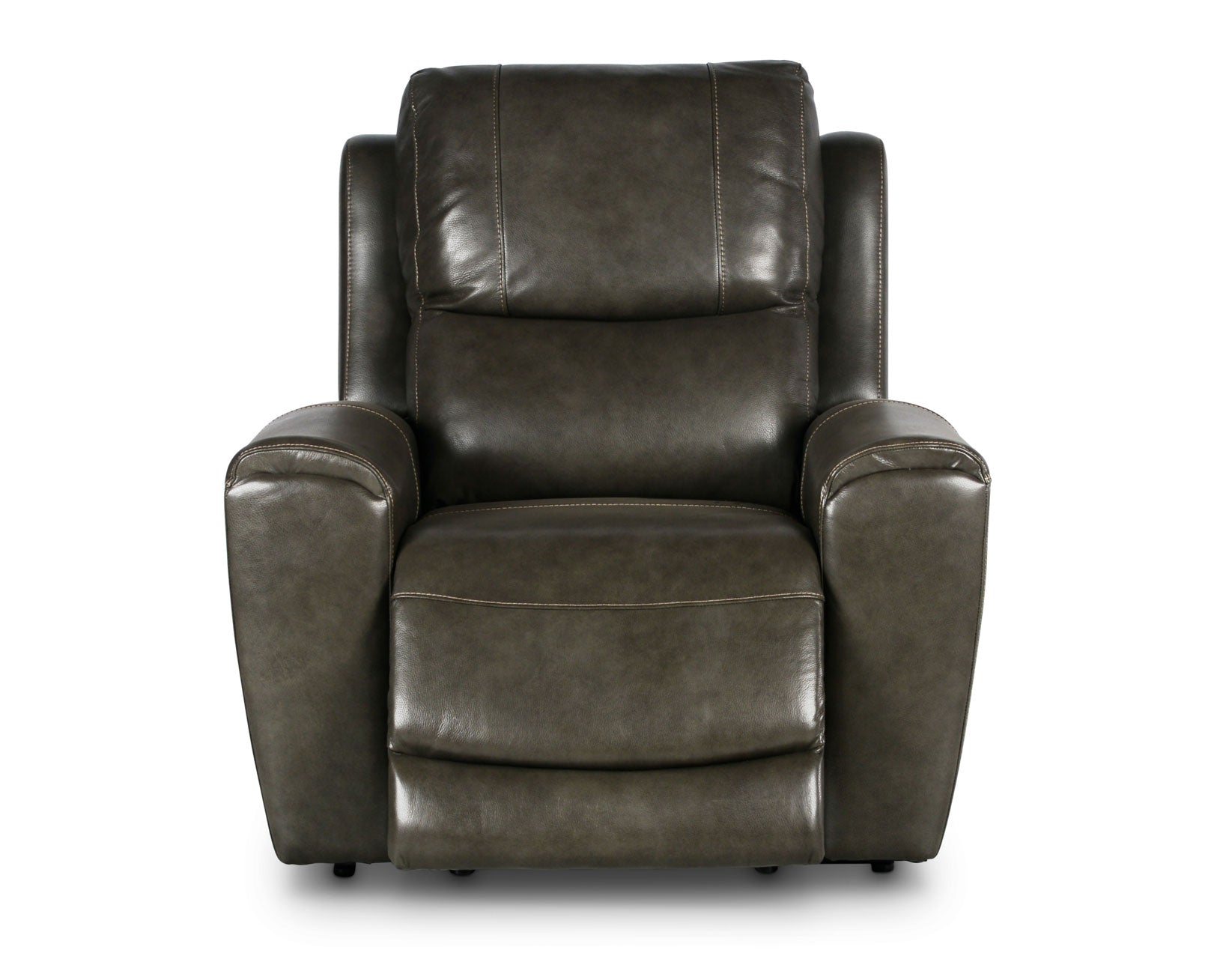 Laura Grey Leather Power Recliner Chair - Electric Lift Recliner Sofa for Living Room, Home Theater & Office - Comfortable PU Leather Massage Reclining Chair with USB Charger & Cup Holders