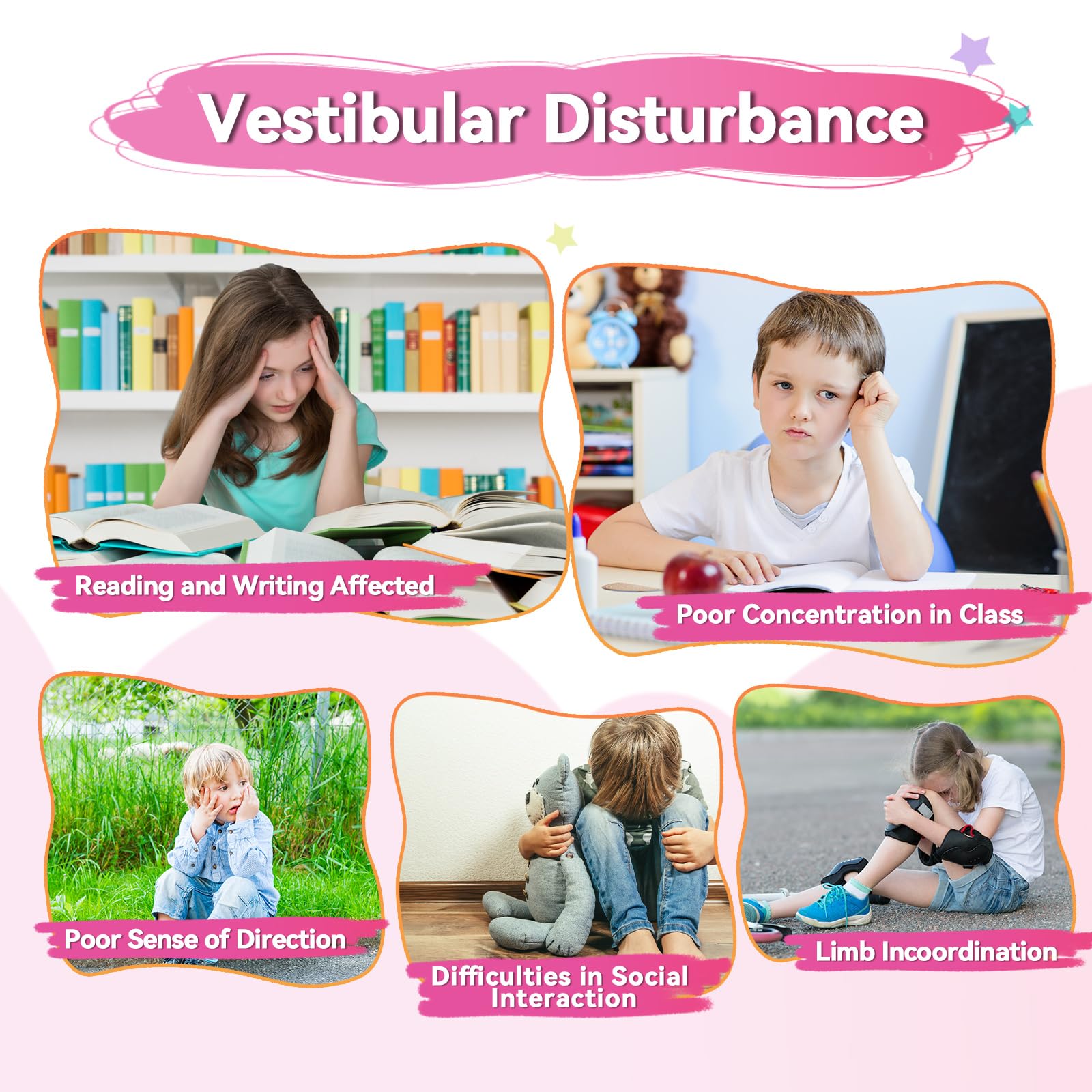 Sensory Swivel Chair for Autistic Kids - ADHD & Autism Therapy Chair for Toddlers, Improves Body Coordination & Focus, Pink - Perfect for Classroom, Home & Sensory Room Activities