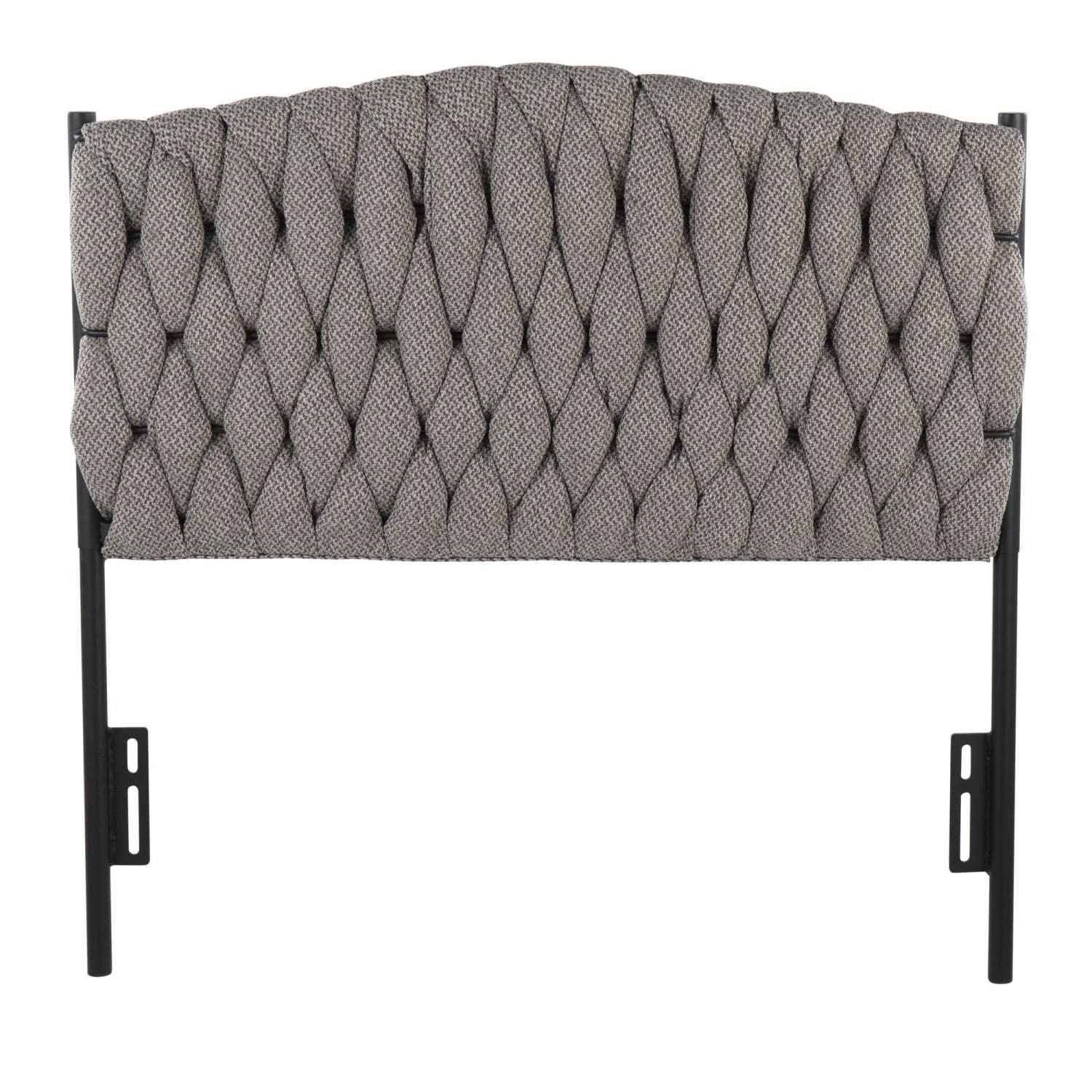 LumiSource Braided Matisse Velvet Twin Headboard - Upholstered Adjustable Bed Frame Headboard for Twin Size Beds | Dorm Room Decor & Bedroom Upgrade