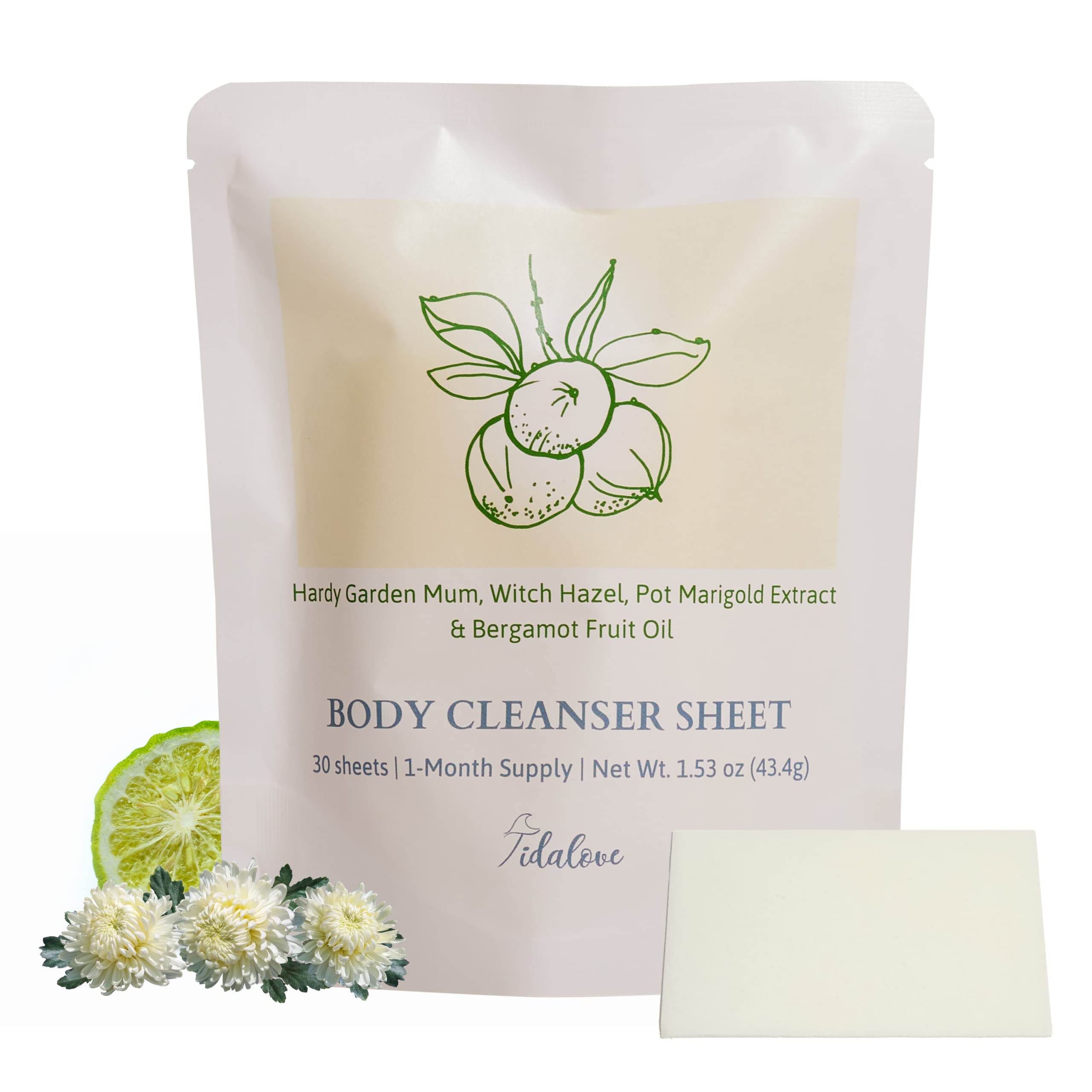 Tidalove Eco-Friendly Body Wash Sheets - 30 Pre-Portioned Sheets (60 Washes) | Zero Waste, Vegan, Paraben & SLS Free, Cruelty-Free | Travel, Camping & Gym Essential | Sustainable Shower Alternative