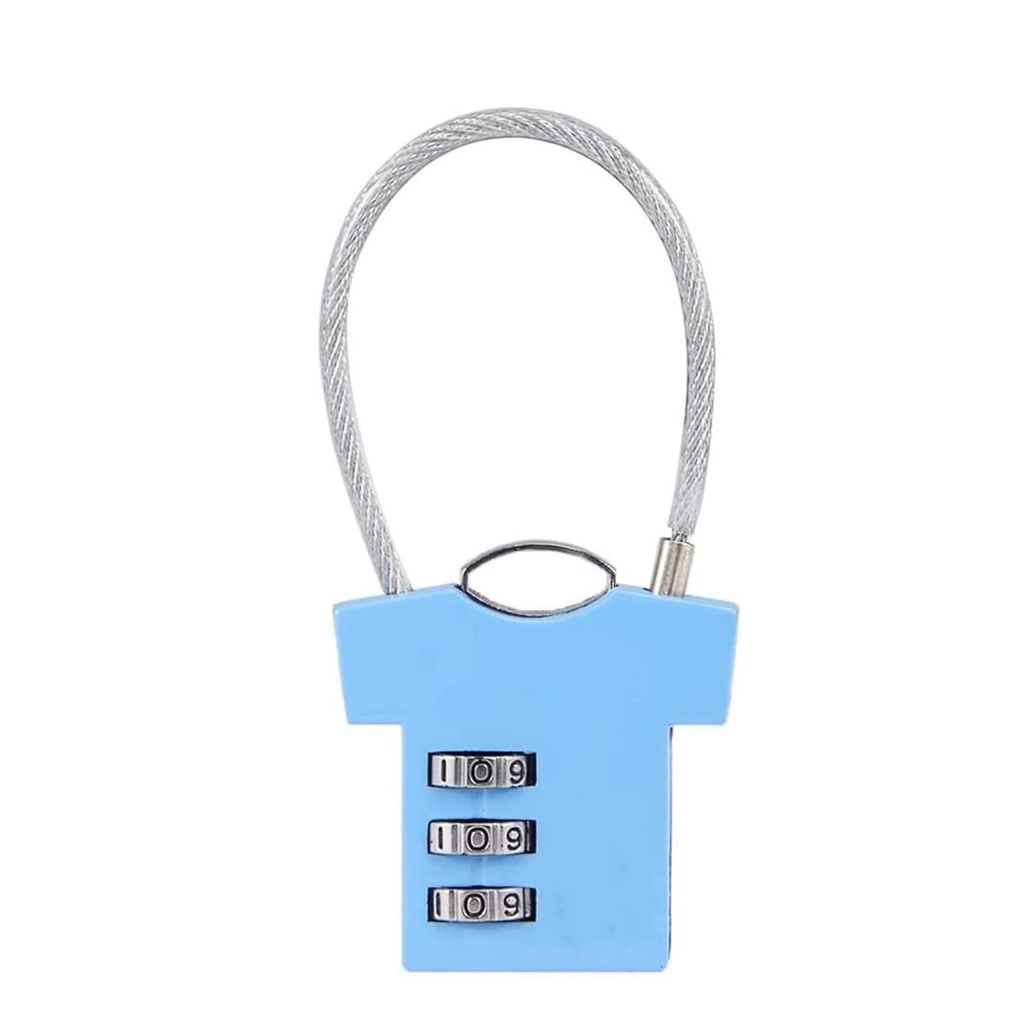MroMax 3 Digit Combination Padlock - Resettable Zinc Alloy Safe Lock with Keychain - Mini Security Lock for Luggage, Gym Lockers, Backpacks & School Lockers (Blue, 1 Pack)