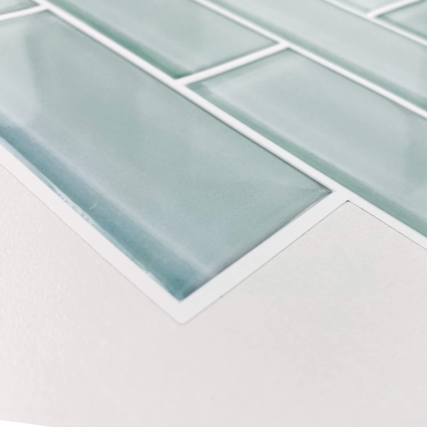 RoomMates TIL4964FLT Aqua Seaglass Peel and Stick Subway Tile - Self-Adhesive Waterproof Wall Stickers for Kitchen Backsplash, Bathroom, Laundry Room & Home Decor