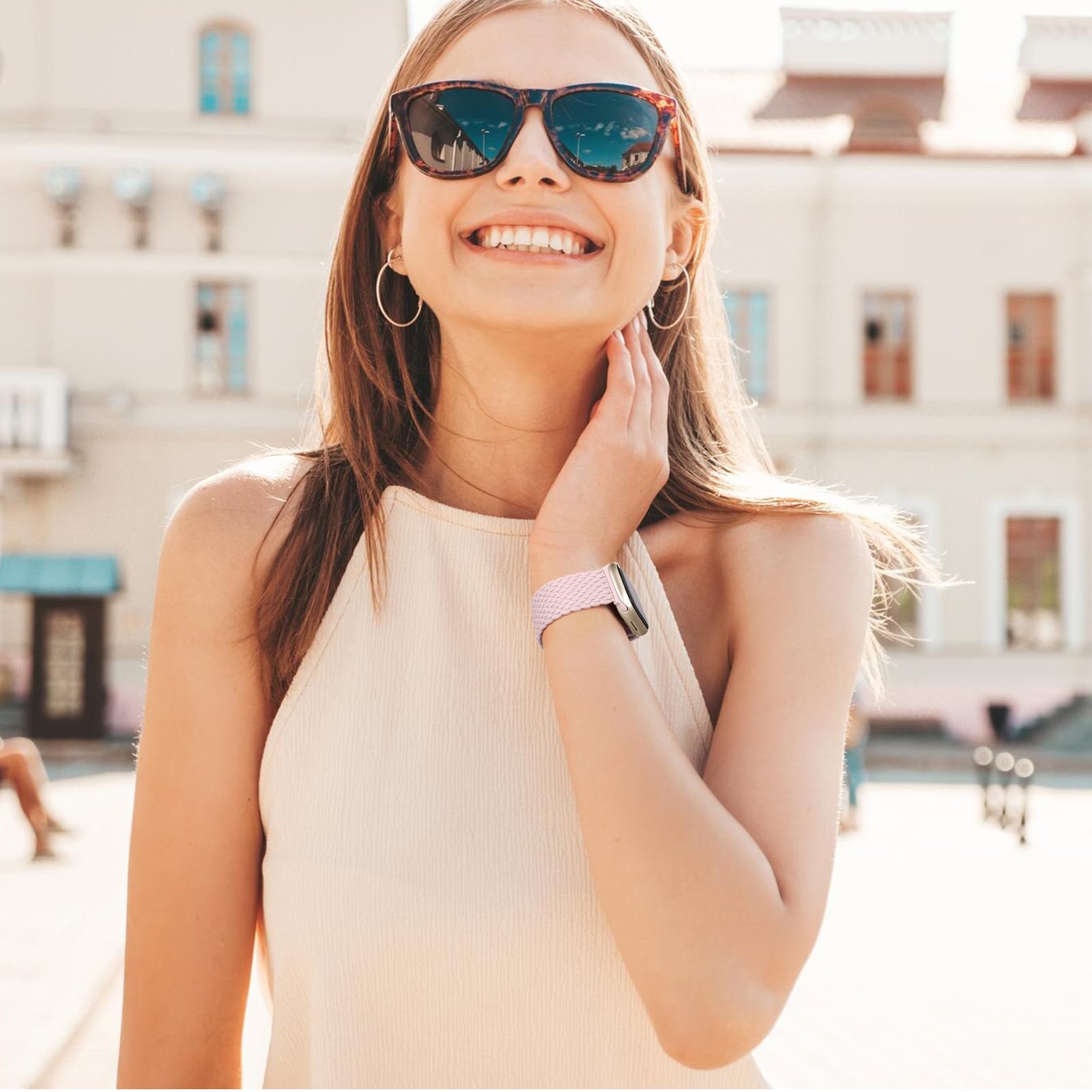 Braided Solo Loop Strap Compatible with Apple Watch 41mm 40mm 38mm - Adjustable Stretchy Elastic Sport Band for iWatch Series 9/8/7/6/5/4/3/2/1/SE/Ultra - Comfortable & Breathable for Women & Men - Perfect for Workouts, Running & Everyday Wear