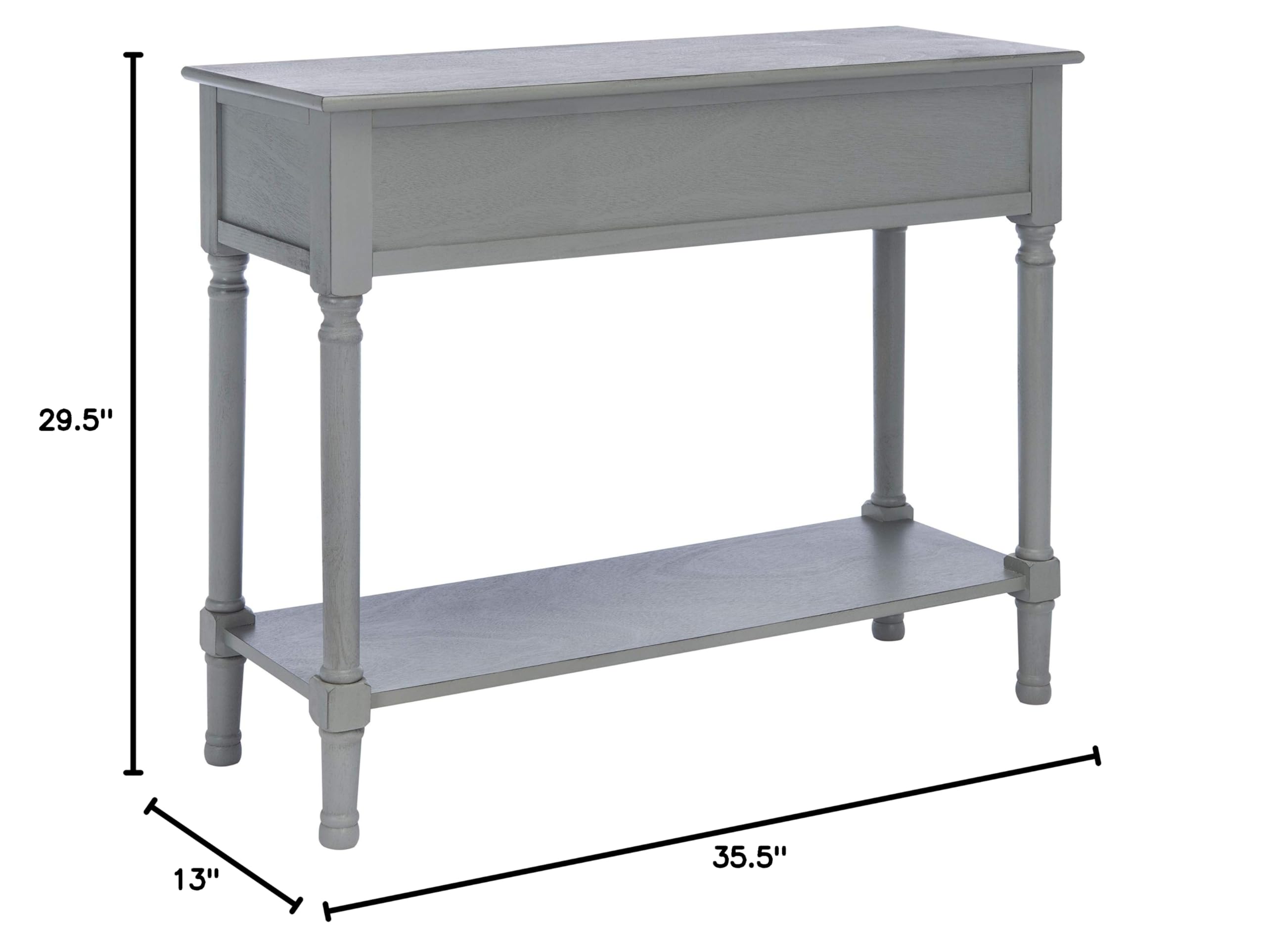 Distressed Grey 2-Drawer Console Table with Bottom Shelf - Safavieh Home Collection Ryder | Perfect for Entryway, Living Room & Hallway Decor