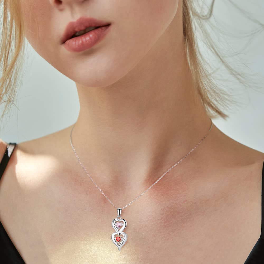 Personalized Birthstone Necklace for Women - Custom Name Necklace for Mom, Grandma - Mother's Day Gift Jewelry - Perfect for Anniversaries, Birthdays & Special Occasions