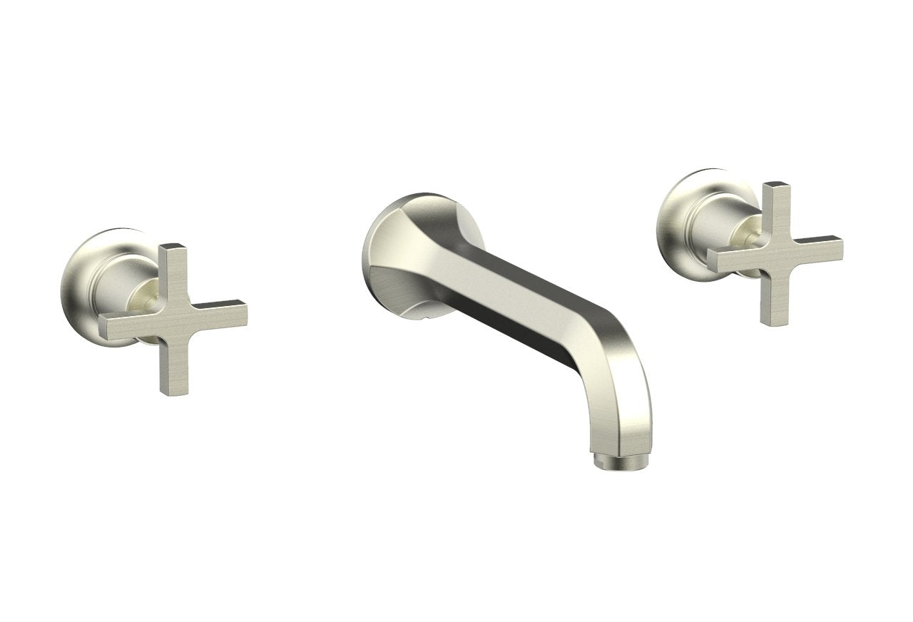 HEX MODERN Wall Tub Faucet Set with Cross Handles - Model 501 56 - Perfect for Bathroom Renovation and Modern Home Decor