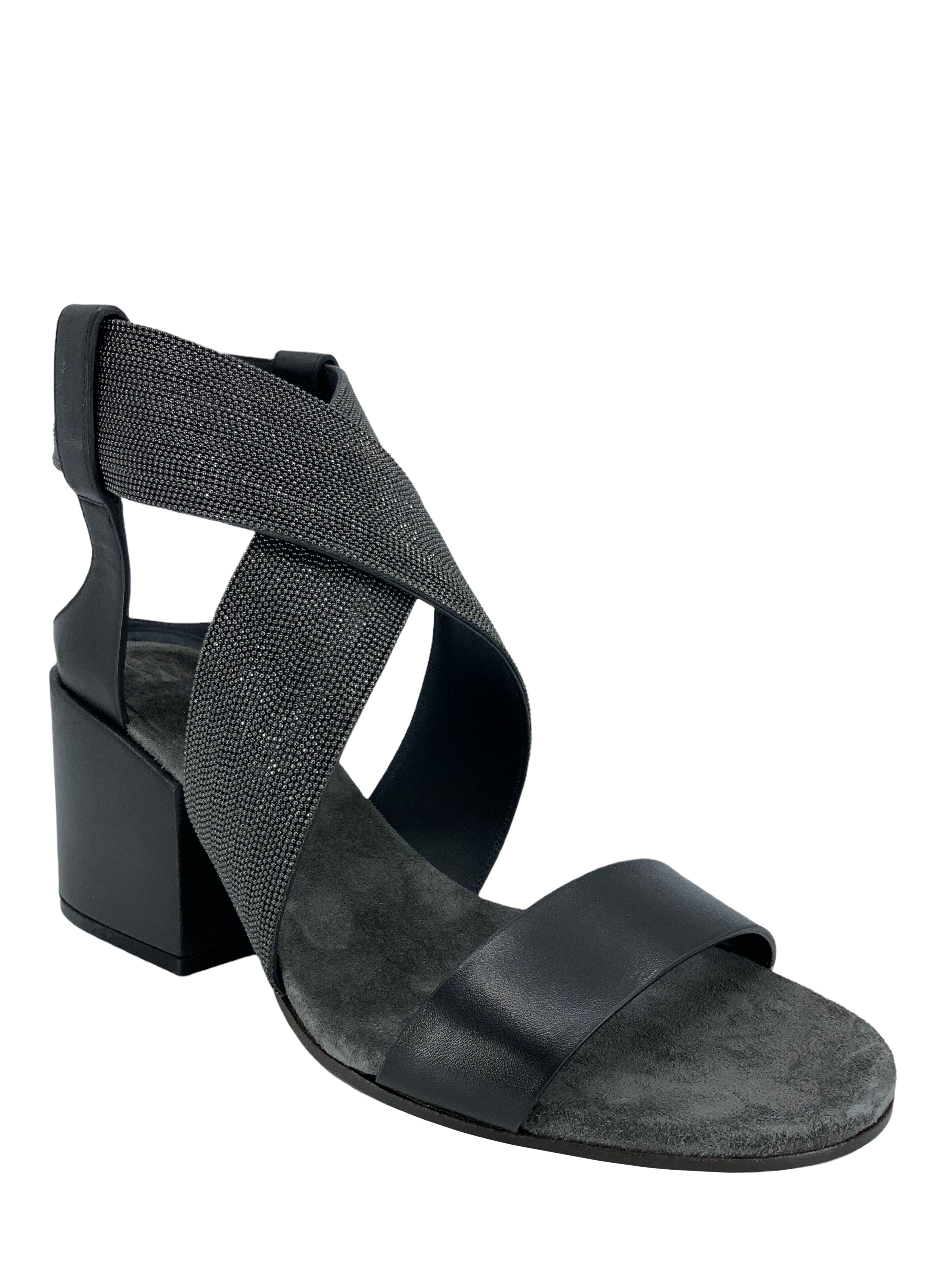 Brunello Cucinelli Leather Monili Strap Sandals Women's Size 8 - Luxury Italian Designer Flat Sandals for Summer, Beach & Casual Outings