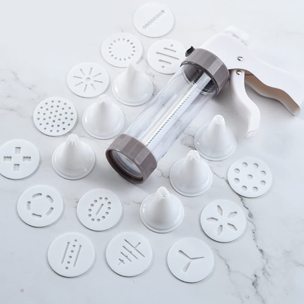 Stainless Steel Cookie Press Gun Kit with 13 Discs & 6 Icing Nozzles - Professional Spritz Cookie Maker for Baking, Biscuit Decorating - Perfect for Christmas Cookies, Wedding Favors & DIY Dessert Making