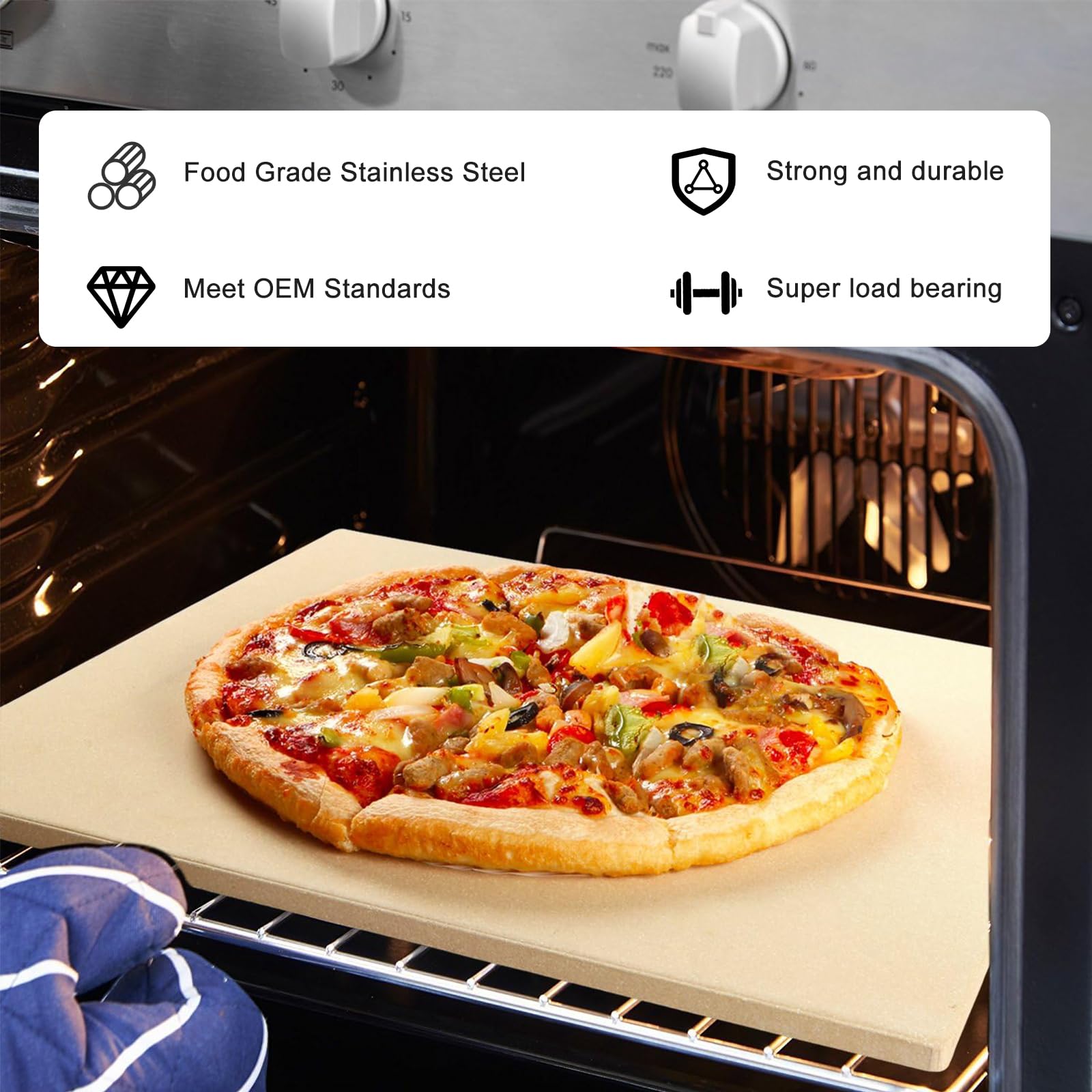 316067902 Oven Rack Replacement 22.6 x 16 Inches - Compatible with GE, Frigidaire, Kenmore Range Oven Stove (2 Pack) - Heavy Duty Baking Rack for Roasting, Broiling, and Cooking Large Meals