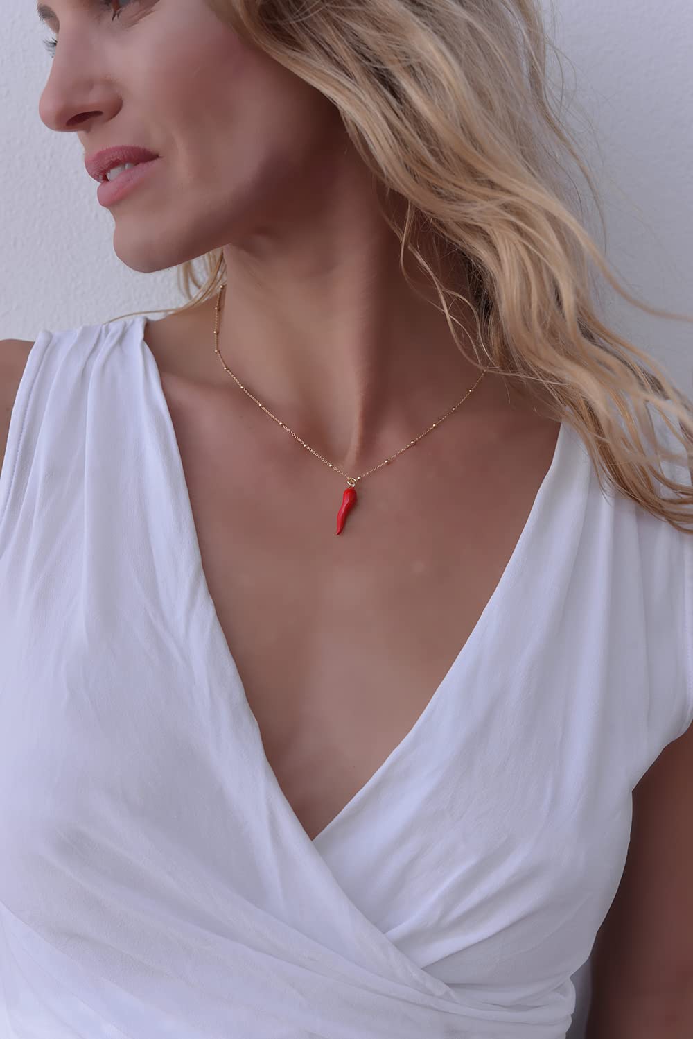 Sterling Silver Enamel Cornicello Chili Pepper Horn Pendant Necklace - Italian Evil Eye Protection Charm for Women & Men | Perfect for Gift Giving, Travel Protection & Spiritual Jewelry