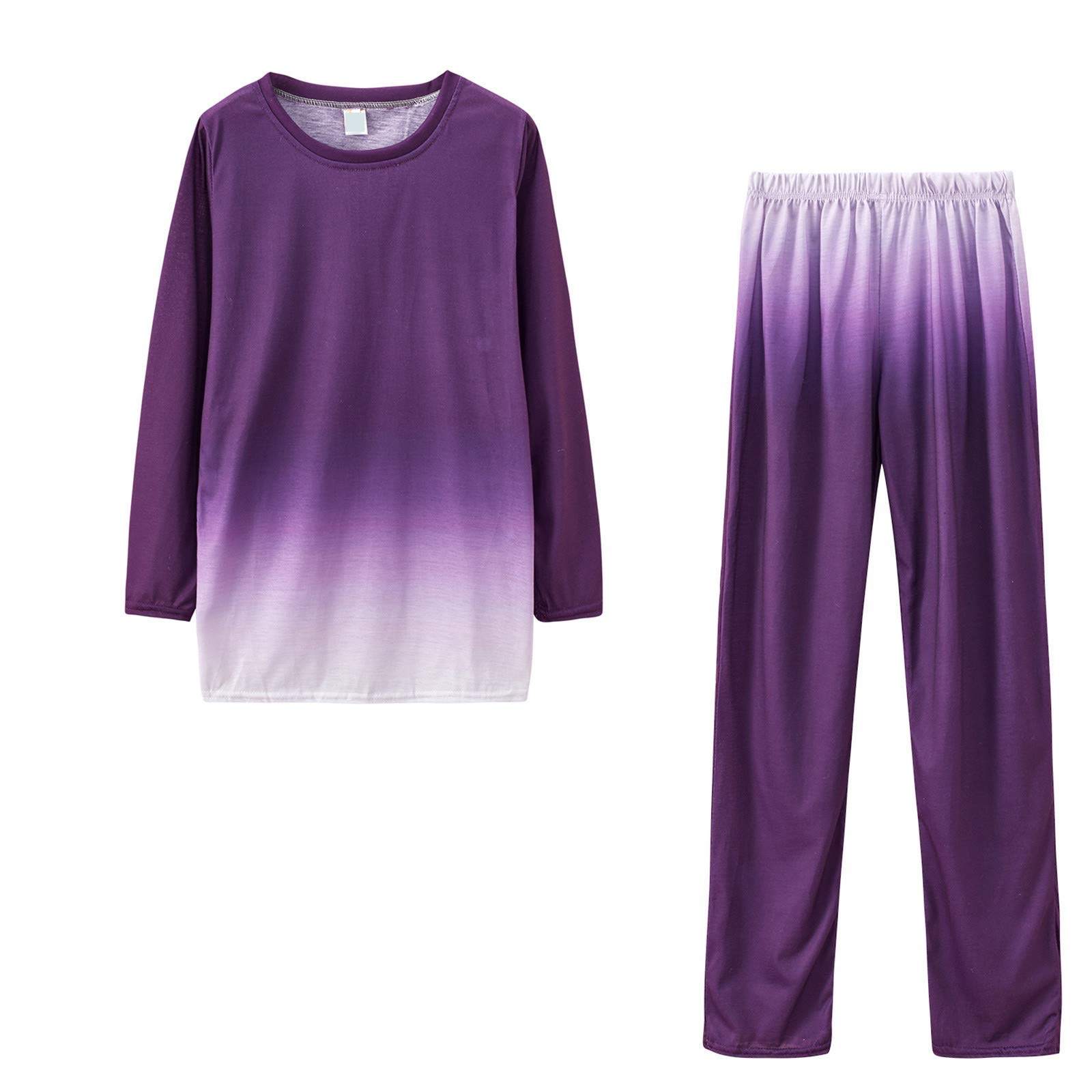 Women's Long Sleeve Tie Dye Print Lounge Set - 2 Piece Crewneck Sweatshirt & Loose Fit Sweatpants Tracksuit | Casual Wear, Home Outfit, Yoga & Relaxation