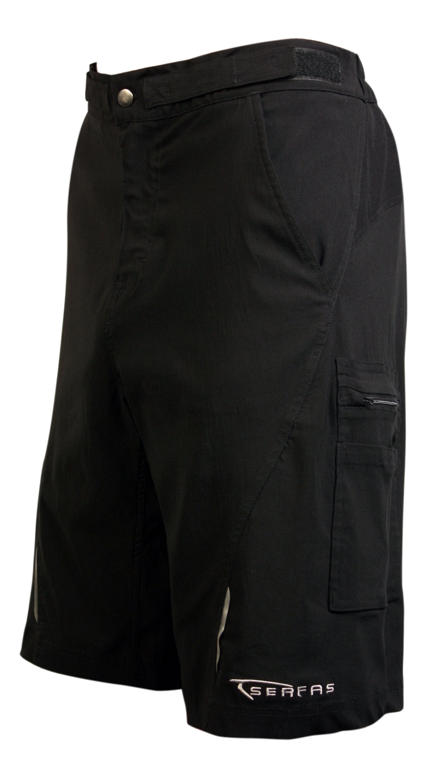 Serfas Zip Cargo Gel Cycling Shorts - Men's Padded Bike Shorts with Zippered Pockets for Comfort & Performance - Perfect for Road Cycling, Mountain Biking & Indoor Training