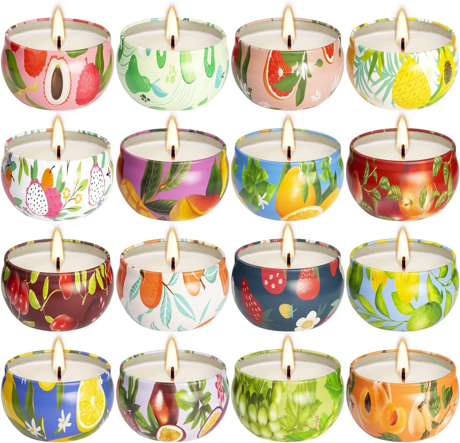 Addbeaut 16 Scented Candles Set - Natural Soy Wax Aromatherapy Candles for Home Relaxation, Stress Relief & Gifts for Women - Perfect for Spa Nights, Romantic Dinners & Self-Care Moments