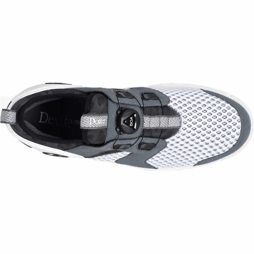 Dexter Men's DexLite Pro BOA Bowling Shoes - White/Grey - Right Hand - Perfect for League Play & Tournament Bowling