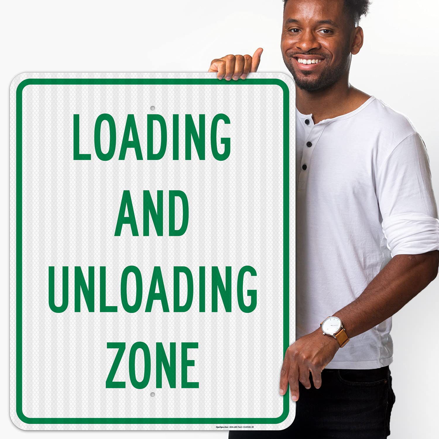 3M EGP Reflective Loading Zone Sign - 24x30 Inches, .080 Aluminum, Fade Resistant - Made in USA - Perfect for Warehouses, Construction Sites & Parking Areas