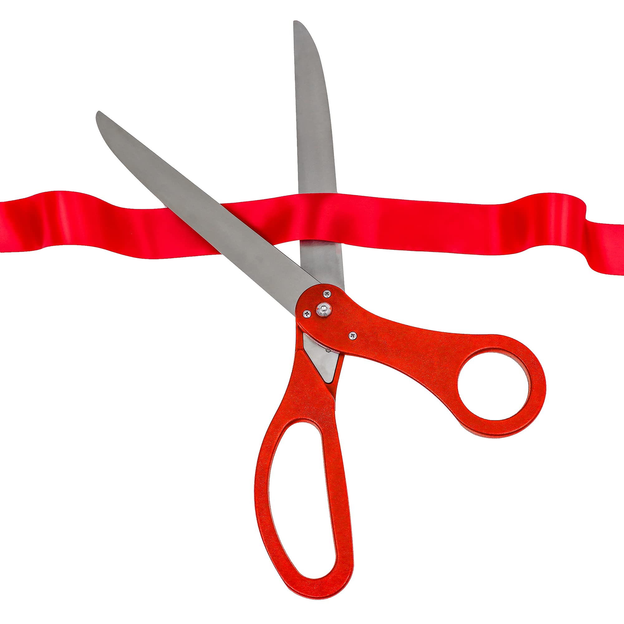 Trademark Innovations 25-Inch Professional Red Ribbon Cutting Scissors for Grand Openings, Ceremonies & Special Events | Heavy Duty Stainless Steel Shears