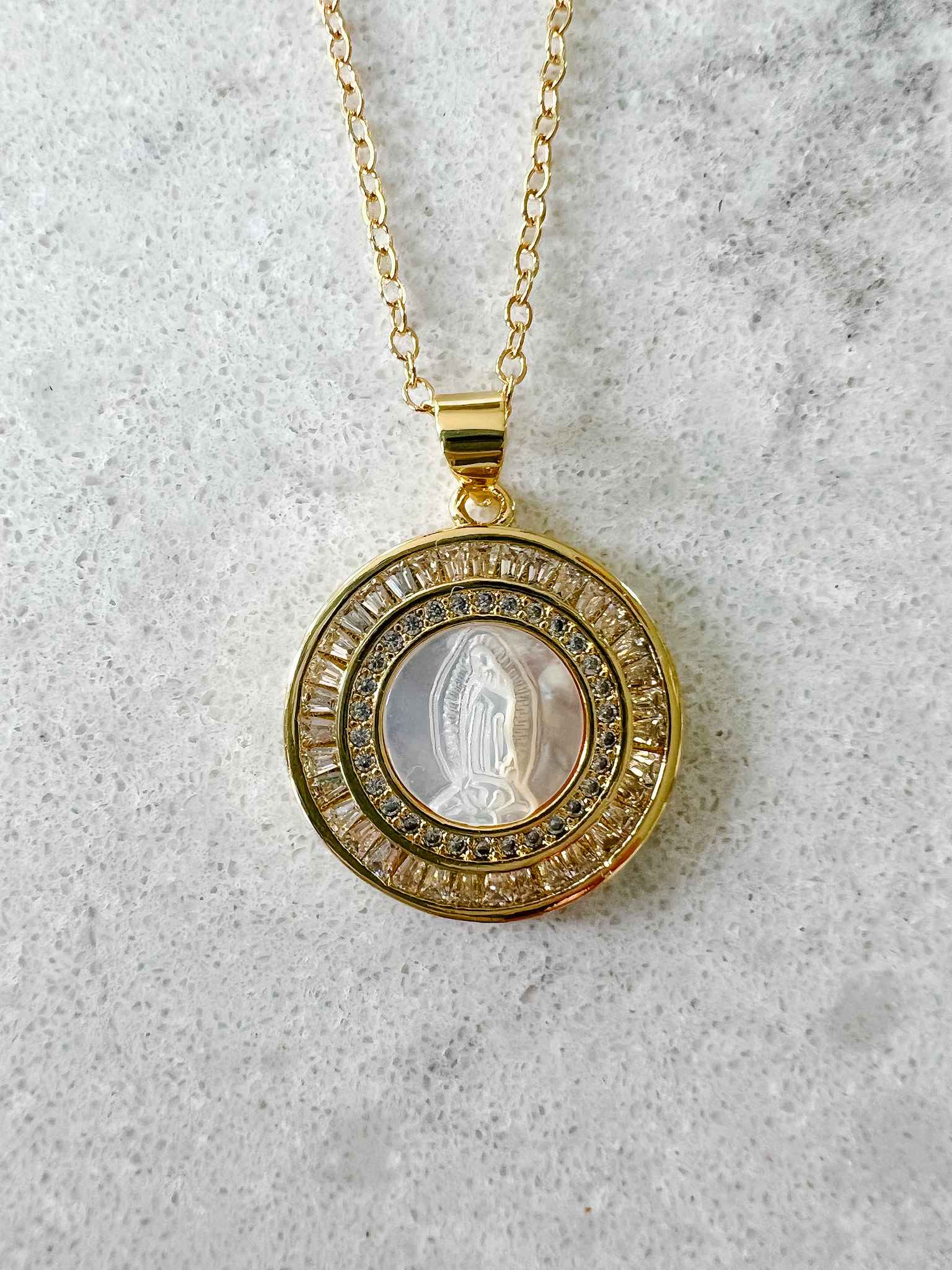 Mother Mary Necklace with Genuine Pearl Pendant - Elegant Religious Jewelry for Women - Perfect for Church, Prayer & Everyday Wear