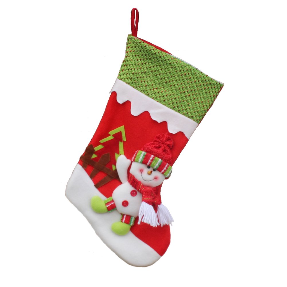 Personalized Christmas Stocking Kits - Large Xmas Stocking Gift with Snowman Pattern for Fireplace, Window & Door Decor - Holiday Home Party Ornaments & Storage Pouch for Festive Celebrations