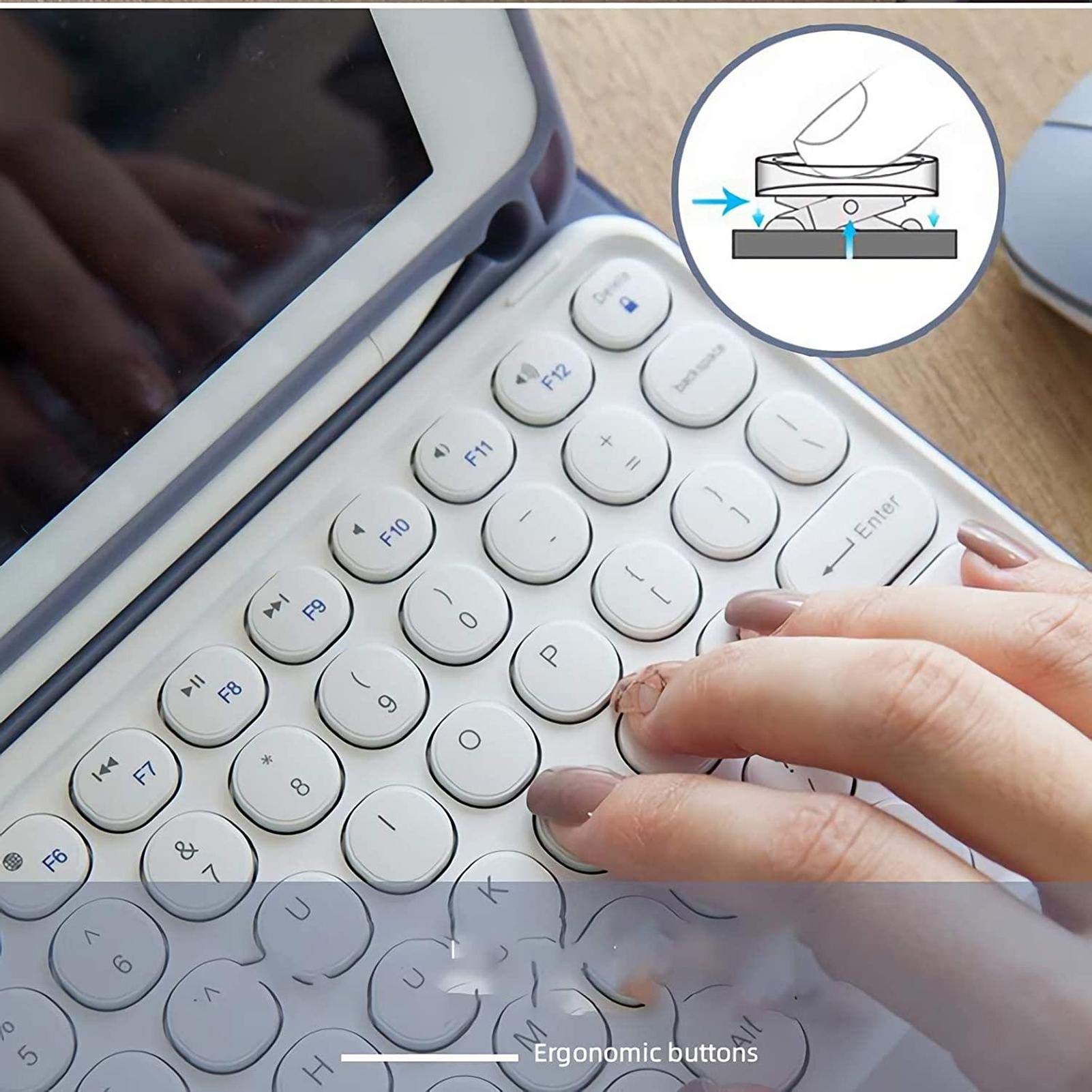 ZKAIAI Keyboard Case for iPad Pro 10.5 Inch - Detachable Bluetooth Keyboard with Built-in Apple Pencil Holder, Soft TPU Back Cover & Wireless Mouse - Green | Perfect for Work, Study & Travel