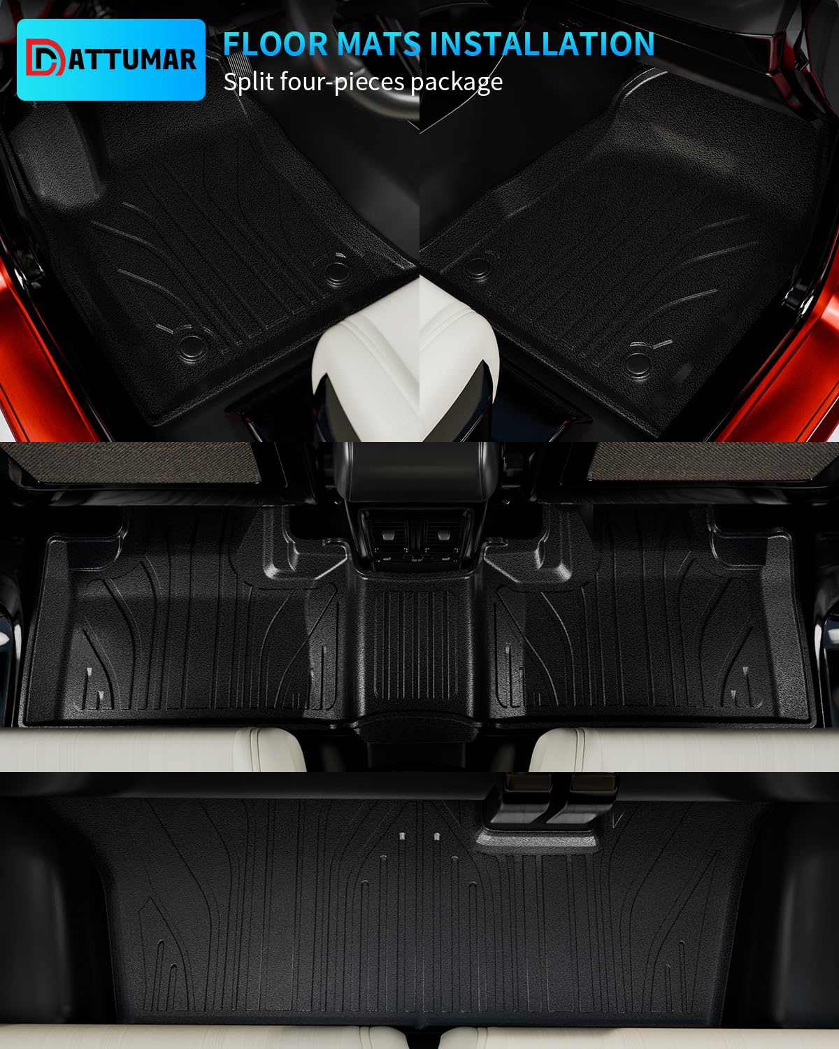All-Weather Floor Mats for 2016-2025 Dodge Durango | 7-Seater Trunk Liner & Cargo Mat | Back Seat Cover | Durable Car Accessories for SUV Protection (Perfect for Road Trips, Family Travel & Outdoor Adventures)