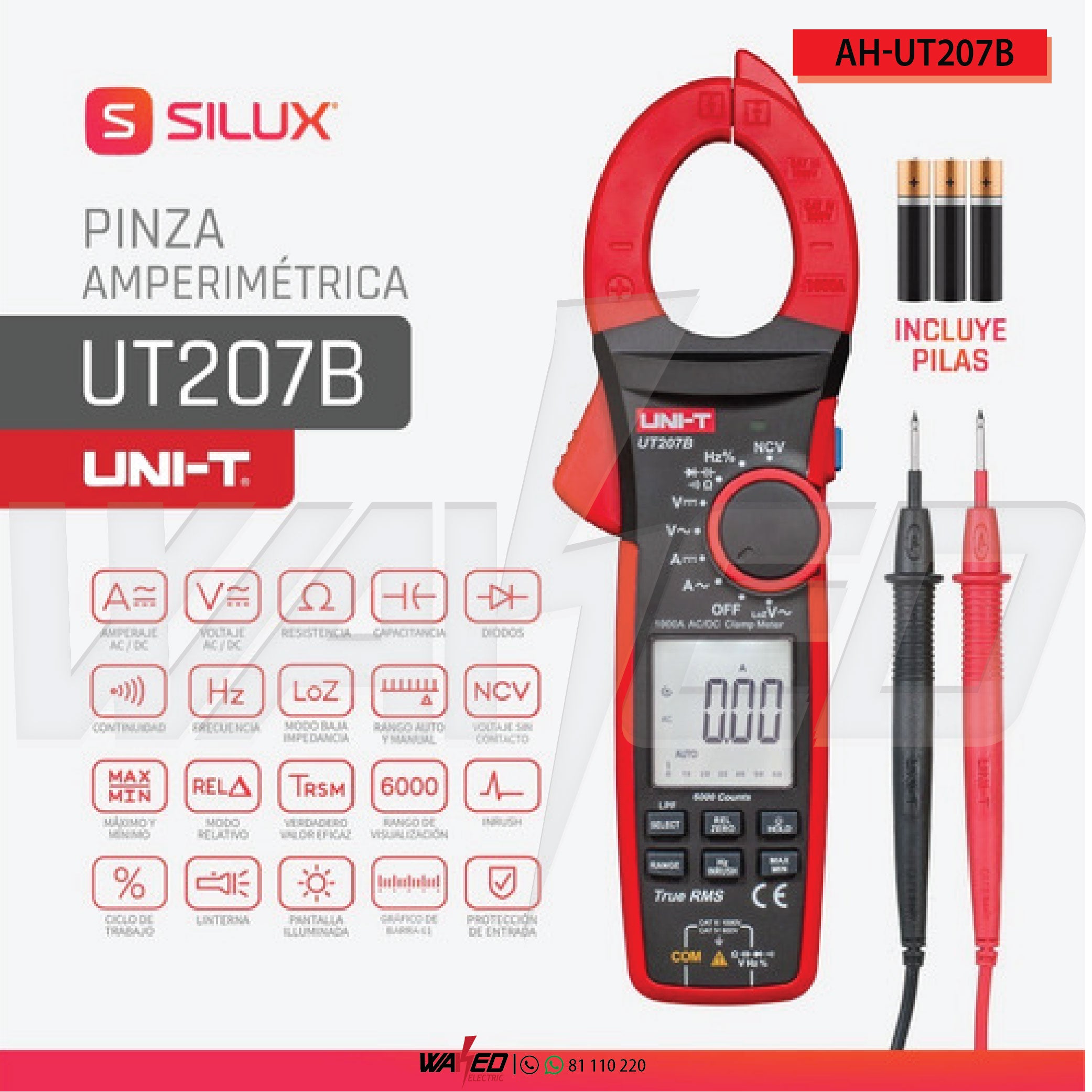 UT207 Digital Clamp Meter - True RMS AC/DC Current Voltage Tester with NCV Detection for Electricians, HVAC Technicians - Perfect for Home Electrical Repair and Industrial Maintenance