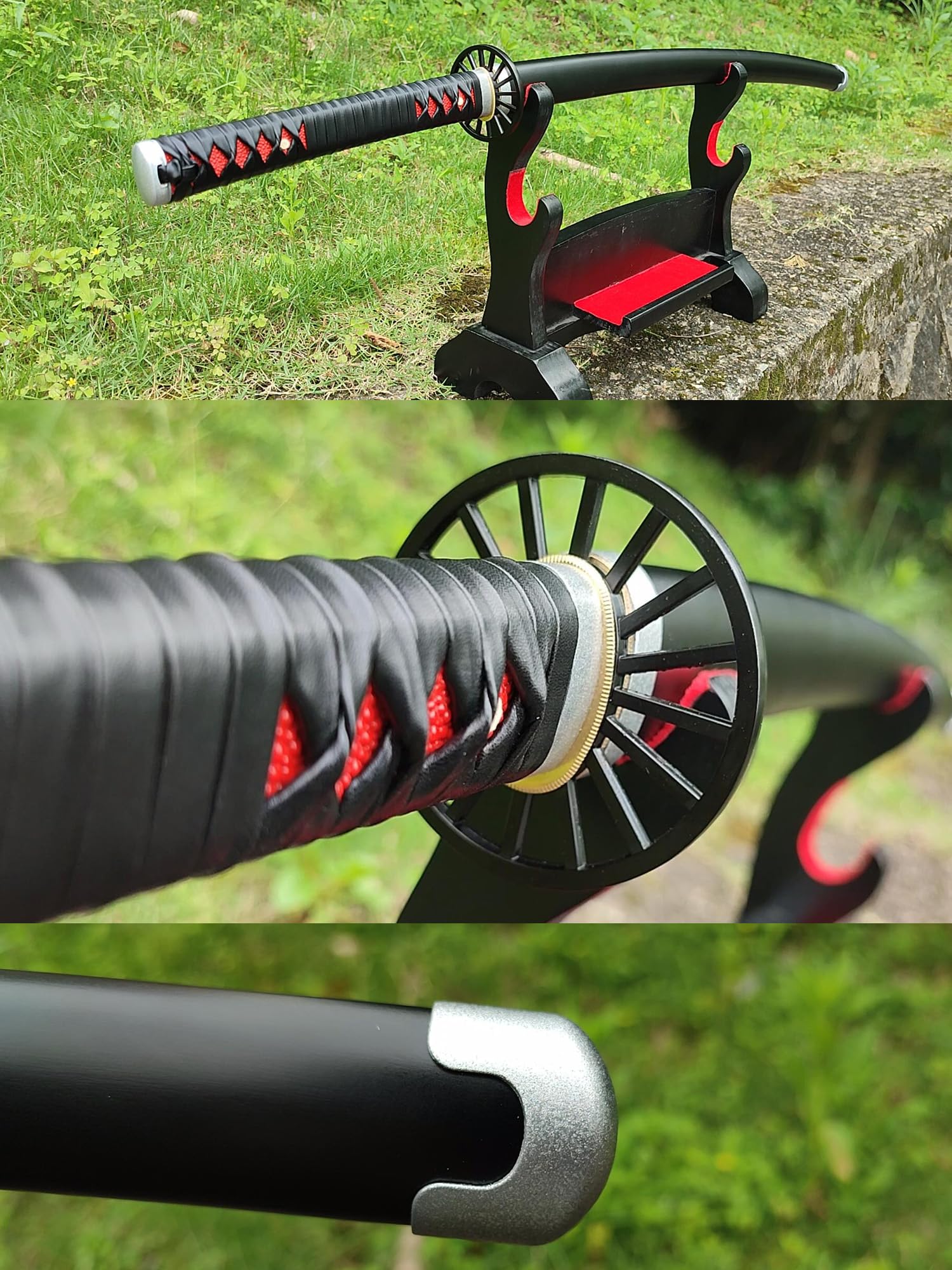 HERO SWORD Japanese Anime Katana - Hand Forged 1045 Carbon Steel Samurai Sword, Full Tang Handmade Sharp Practical Blade - Demon Slayer Replica for Cosplay, Martial Arts Training & Anime Collection