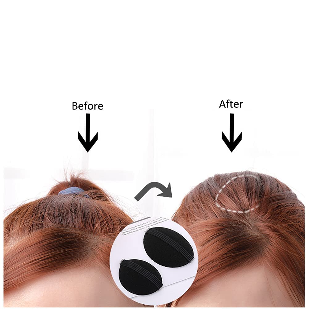 LOCANS 5-Piece Hair Accessories Set - 2 Oval Hair Puff Volumizers & 3 Banana Bumpits Hair Stylers for Volume & Updos (Black) | Perfect for Weddings, Parties & Everyday Hairstyles