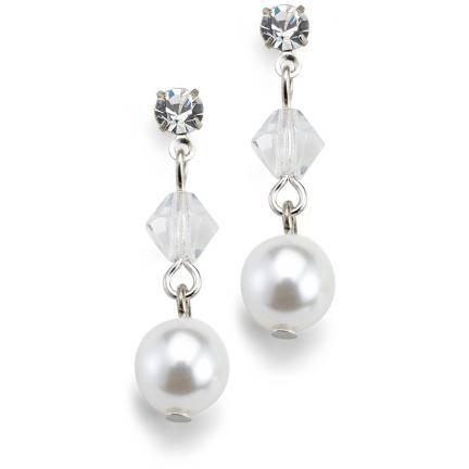 Elegant Izzy Colored Pearl and Crystal Stud Earrings for Women - Perfect for Weddings, Parties & Special Occasions
