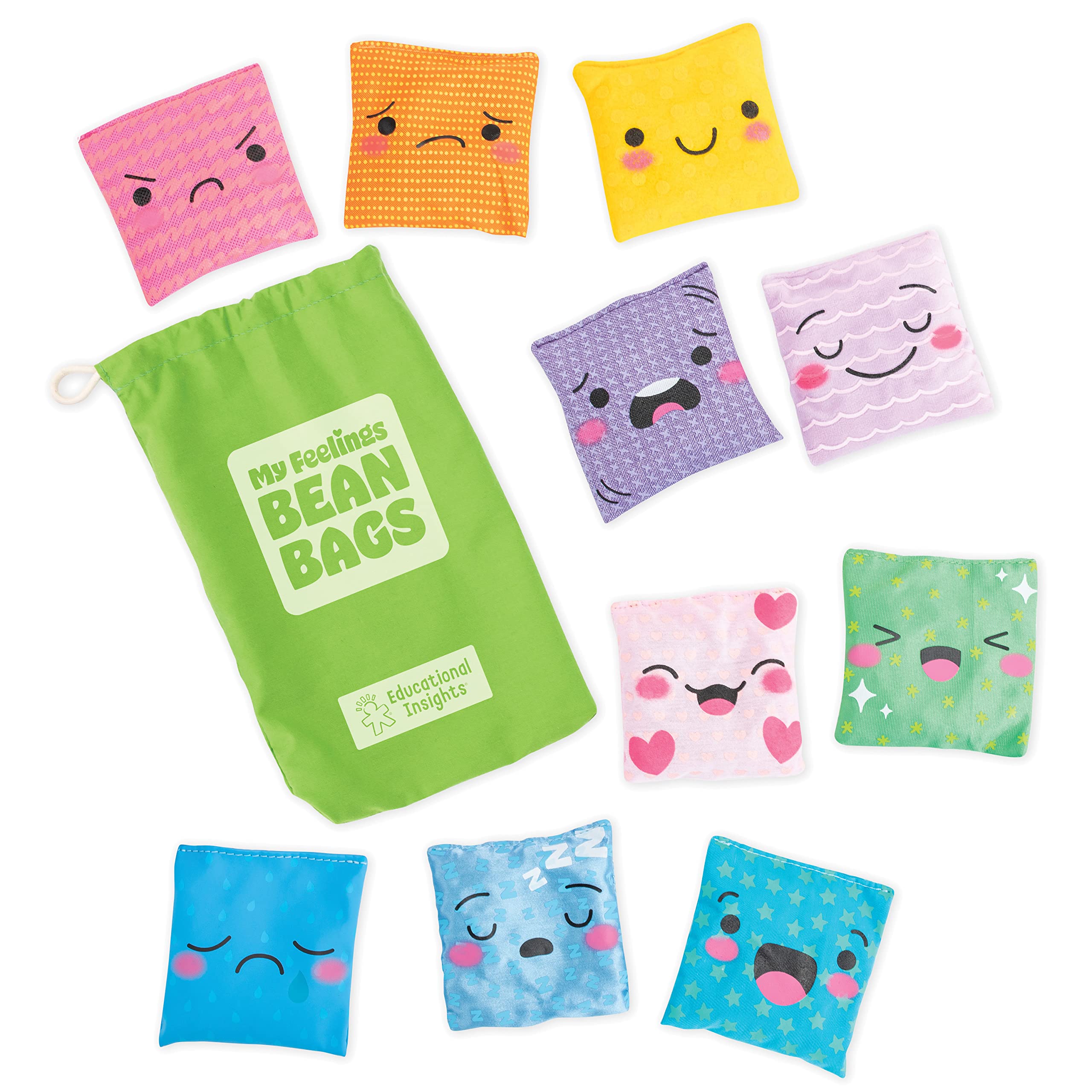Educational Insights My Feeling Bean Bags - 10-Piece Social Emotional Learning Toy Set for Preschool & Kindergarten Classrooms - Helps Kids Ages 3+ Identify Emotions - Perfect for Circle Time, Therapy Sessions & Home Play