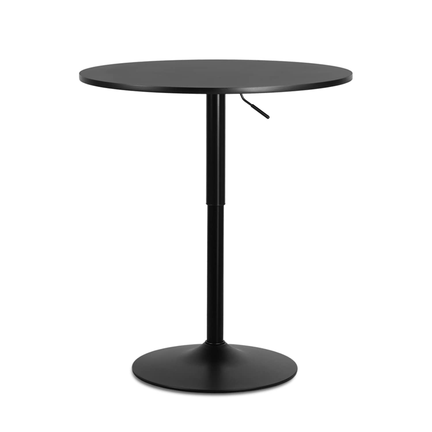 MoNiBloom 31.5 Inch Adjustable Height Round Bar Table - Black Pub Table with Sturdy Base for Kitchen, Dining Room, Patio & Outdoor Entertaining | Perfect for Cocktail Parties, Breakfast Nook & Bistro Style Decor