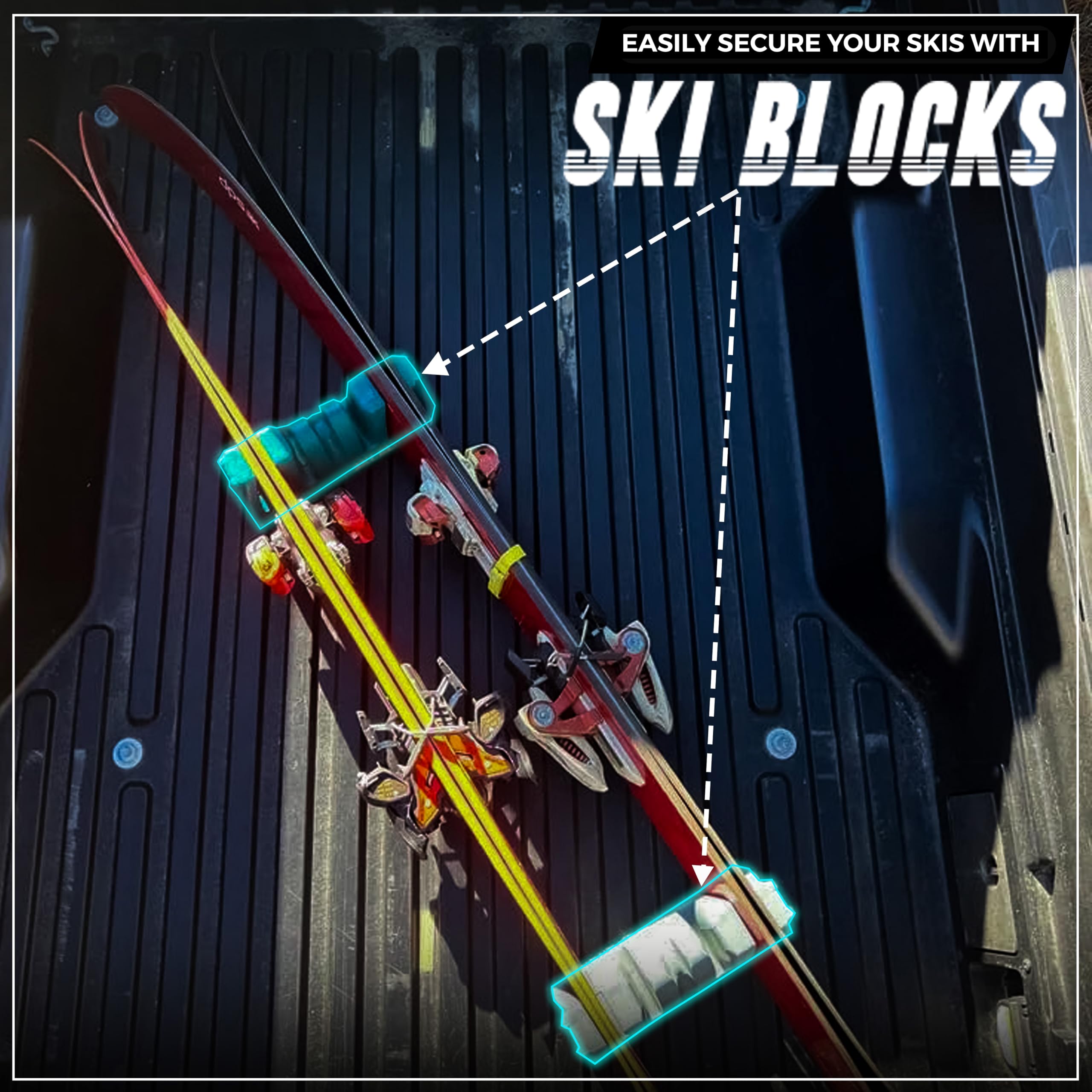 Premium 2-Pack Snowboard & Ski Storage Rack - Heavy Duty Non-Slip Ski Holder for Indoor/Outdoor Use - Organizes 6 Skis or Snowboards (Green) - Perfect for Garage, Ski Lodge & Winter Sports Equipment Storage