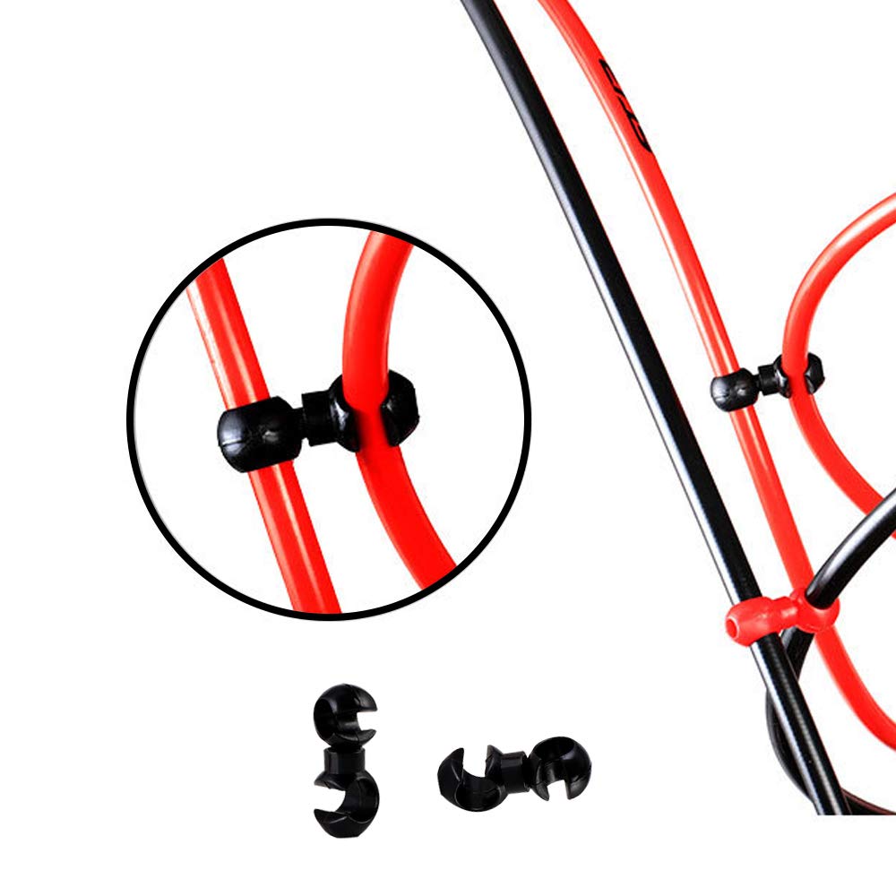 20PCS Bike Cable Clips - Plastic Bicycle Brake & Gear Housing Rotating S-Hook Clips for MTB, Road Bikes - Secure Fixing Holder & Guide - Perfect for Cable Management & Organization