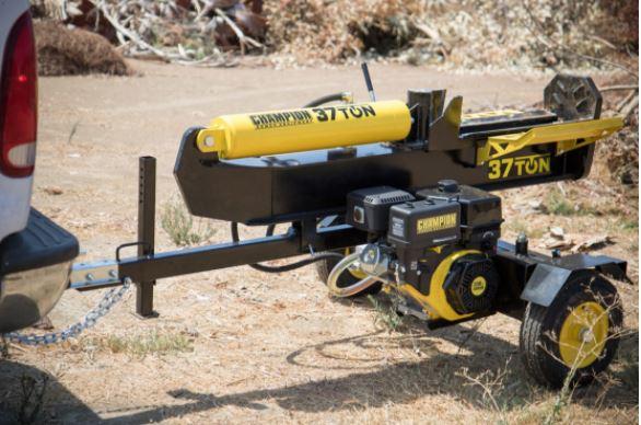 Champion 100330 37-Ton Horizontal/Vertical Towable Log Splitter - Heavy Duty Firewood Processor for Home Heating, Landscaping & Fireplace Use