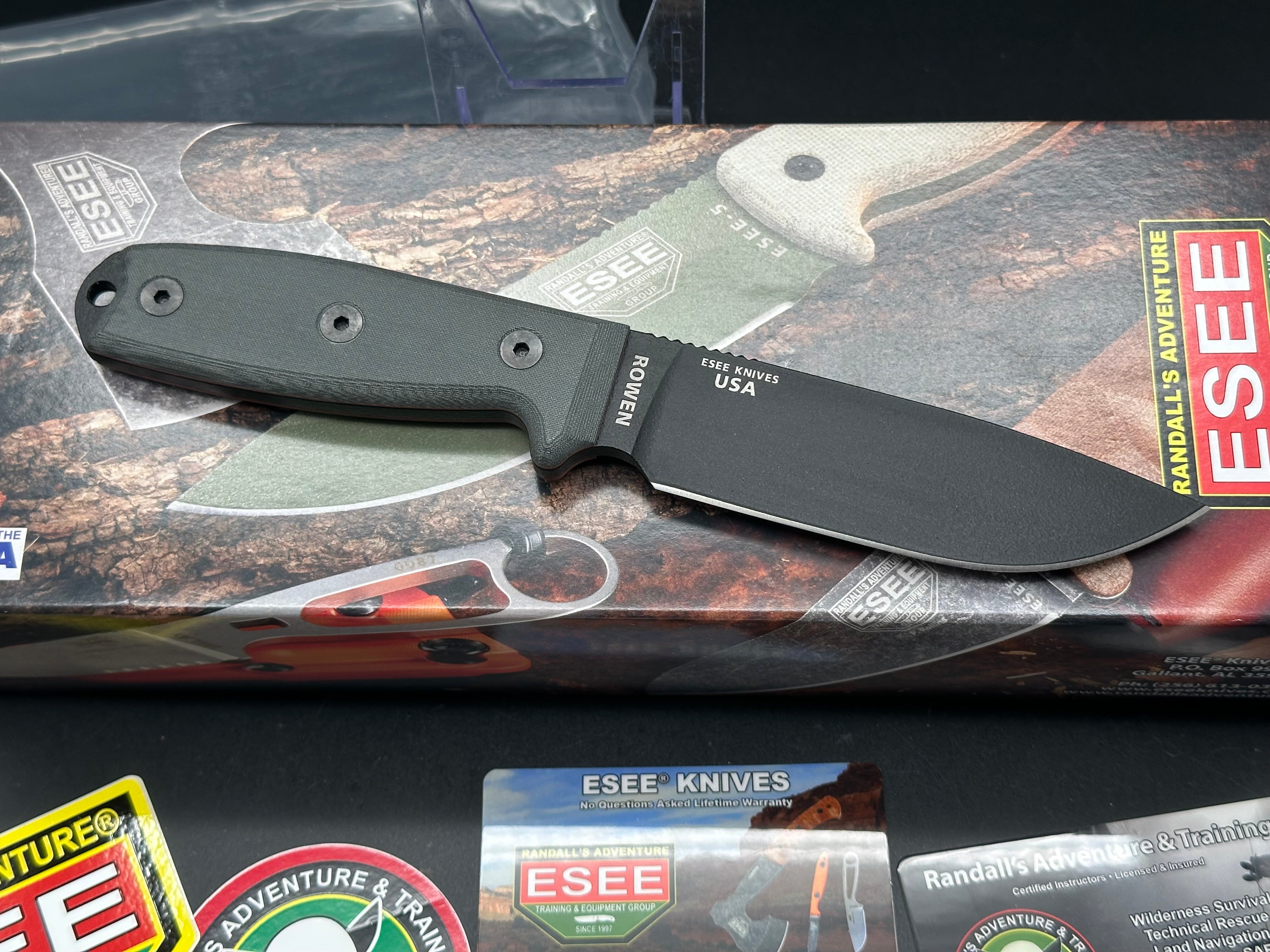 ESEE 4P KO Survival Knife - 4.5 Inch Black Tactical Fixed Blade Hunting Knife | Outdoor Camping, Bushcraft & Survival Gear | Perfect for Hiking, Hunting & Emergency Preparedness