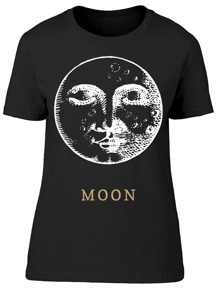 Hand Drawn Moon Graphic T-Shirt for Women - Soft Cotton Tee for Casual Wear, Street Style & Everyday Outfits