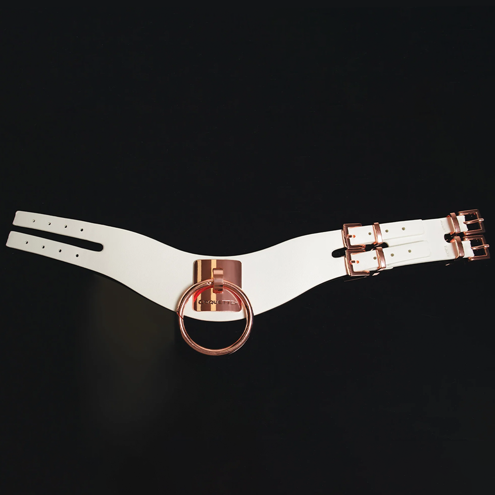 Coquette Luxury Faux Leather Dog Collar with Rose Gold O-Ring - Stylish Pet Accessory for Small & Medium Dogs - Perfect for Daily Walks & Fashion Outings