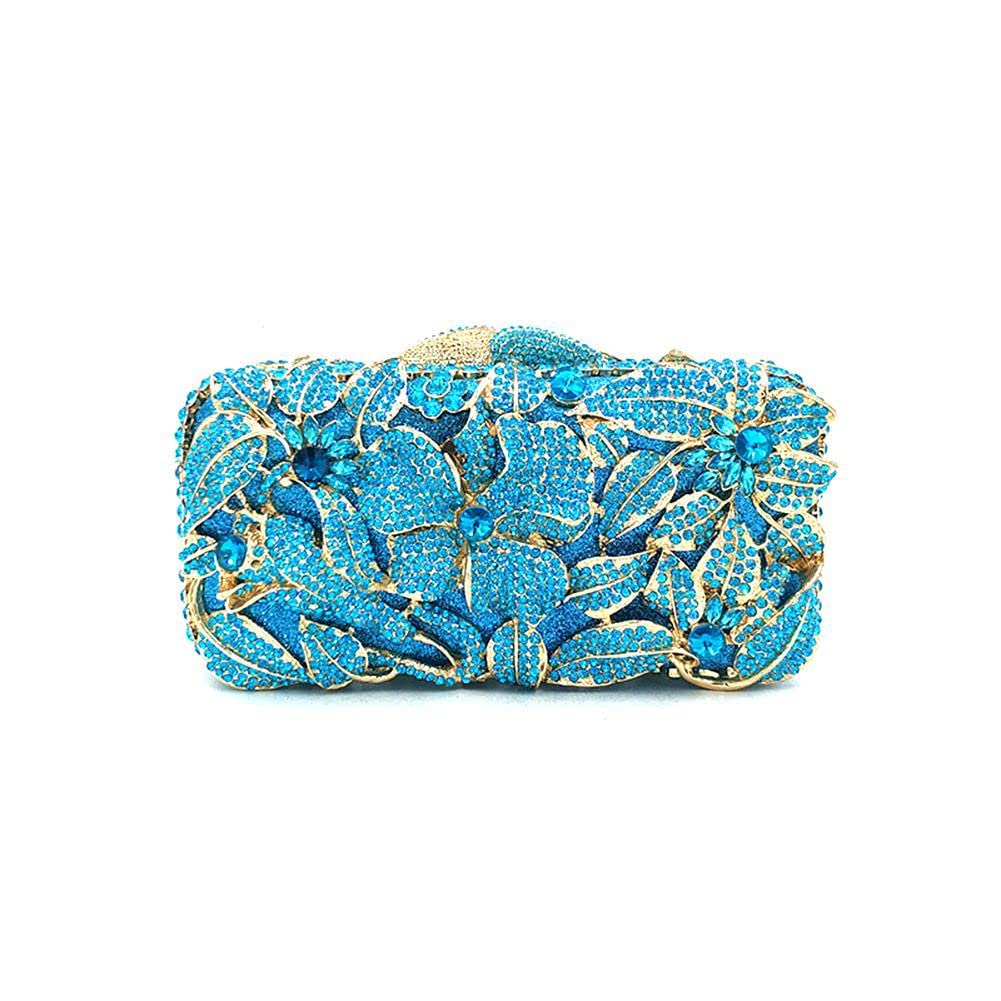 DEBIMY Rhinestone Flower Clutch Purse - Sparkling Crystal Evening Bag for Women | Wedding, Prom, Cocktail Party Handbag | Perfect for Bridal Accessories, Formal Events & Special Occasions