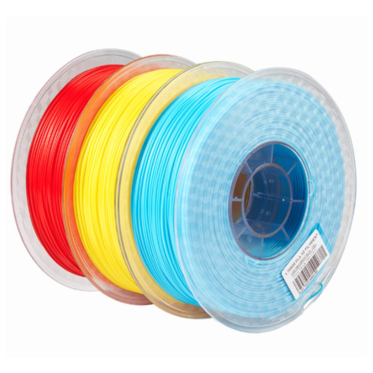 Premium QDTD PLA Filament 1.75mm for 3D Printing - 3kg Spool (6.6lbs) with Yellow, Blue & Red Colors (1kg Each) - Compatible with 3D Printers & Pens - Ideal for DIY Projects, Prototyping & Creative Designs