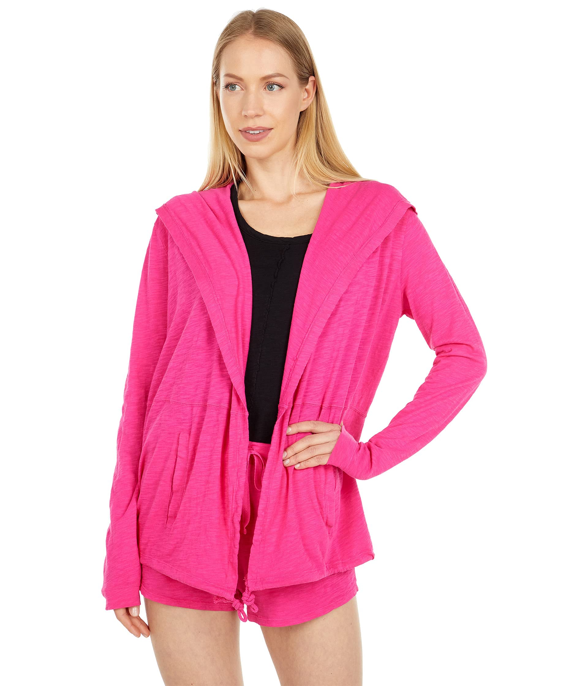 Bobi Los Angeles Slubbed Jersey Hoodie Cardigan - Soft Oversized Sweater for Women | Cozy Loungewear & Casual Outfit for Fall & Winter