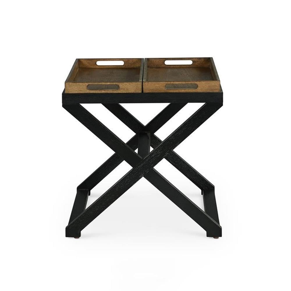 Steve Silver Co Topeka End Table with Reversible & Removable Trays - Asian-Inspired Transitional Design Living Room Side Table - 24