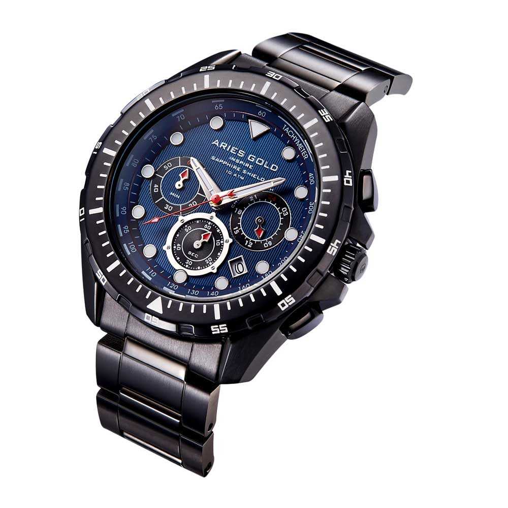 Aries Gold Atlantic G 7002 BK BU - Stylish and Durable Smartwatch for Men & Women - Perfect for Fitness Tracking, Notifications & Everyday Wear