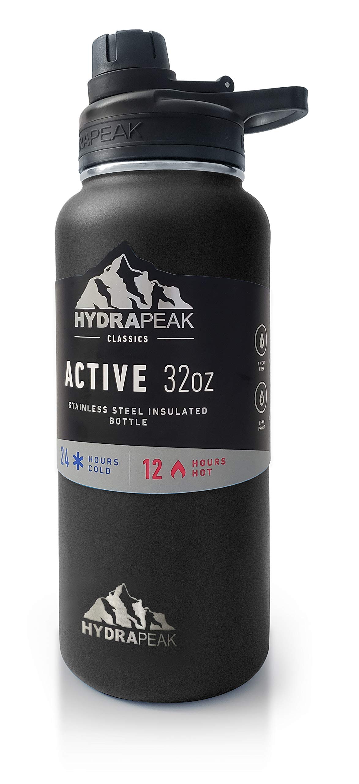 Hydrapeak 32 oz Insulated Stainless Steel Water Bottle with Chug Lid - Leak Proof, Double Wall Vacuum Insulation Keeps Drinks Cold 24H & Hot 12H - Perfect for Gym, Hiking, Camping & Everyday Hydration