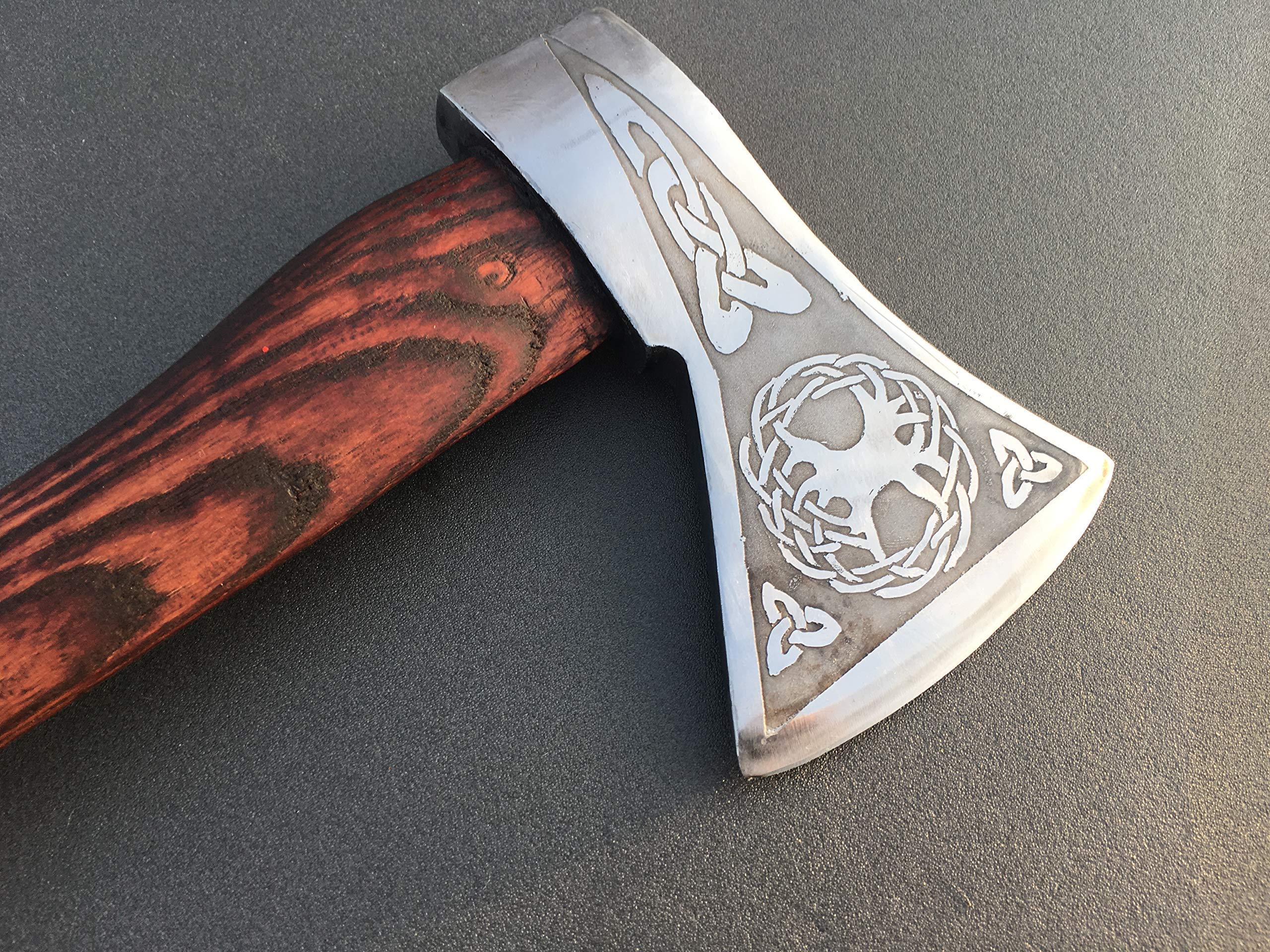 Viking Axe with Tree of Life Design - Handcrafted Celtic Hatchet & Tomahawk - Perfect Handyman Tool, Groomsmen Gift & Men's Jewelry - Ideal for Outdoor Adventures, Camping & Home Decor