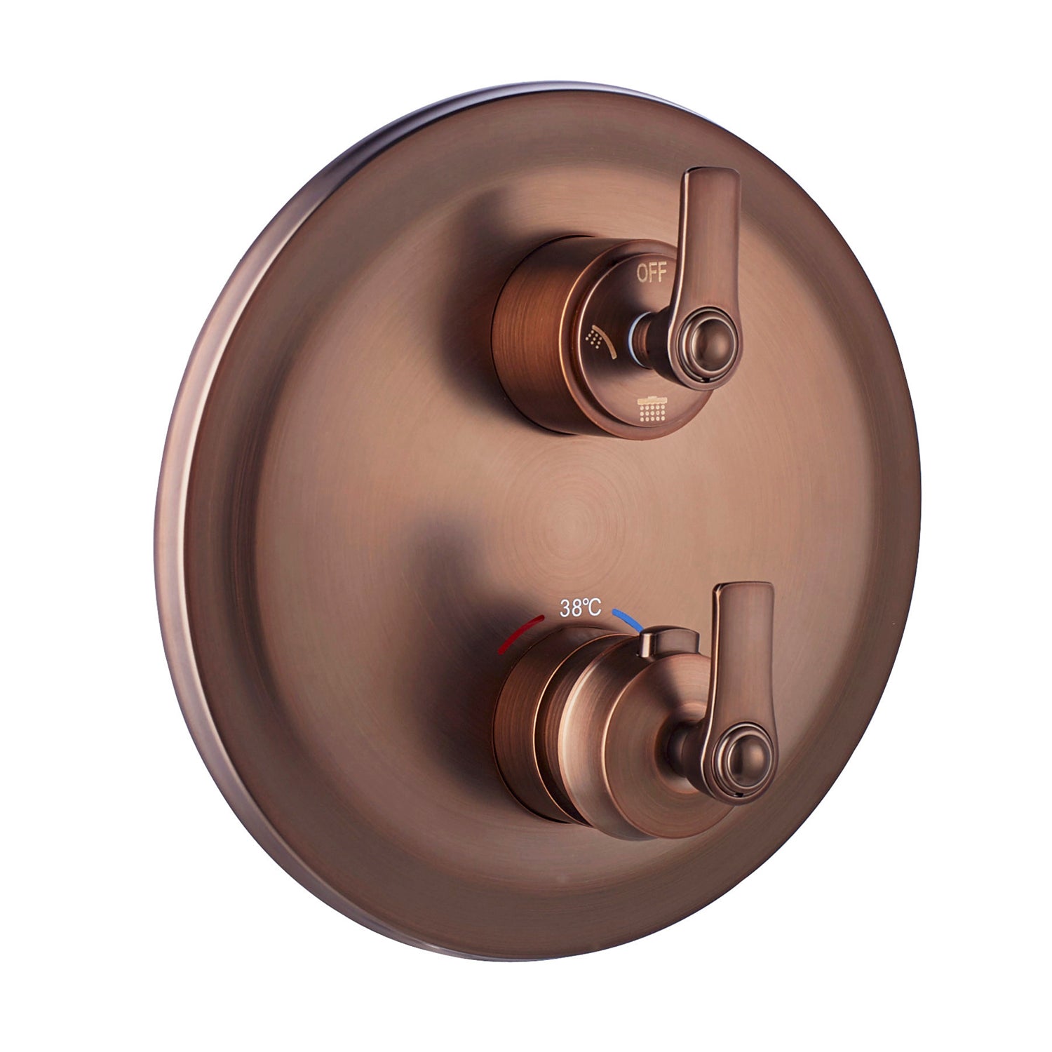 DAX 79909 ORB Round Shower Single Valve Trim with Temperature Control - Brass Body & Oil Rubbed Bronze Finish for Bathroom Remodeling and Spa-Like Shower Experience