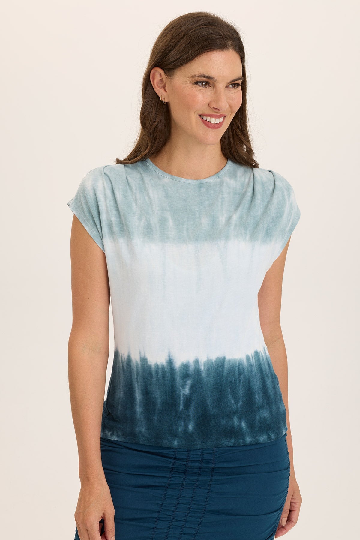 Arwen Soft Jersey Mock Neck Tee for Women - Comfortable Stretchy Casual T-Shirt - Perfect for Everyday Wear, Workout & Layering