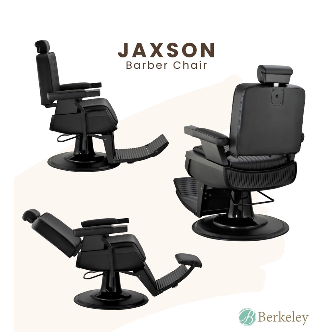 Professional Jaxson Barber Chair for Salon & Home Use - Heavy Duty Hydraulic Styling Chair with Adjustable Height & 360° Swivel - Perfect for Barbershops, Salons & Home Grooming