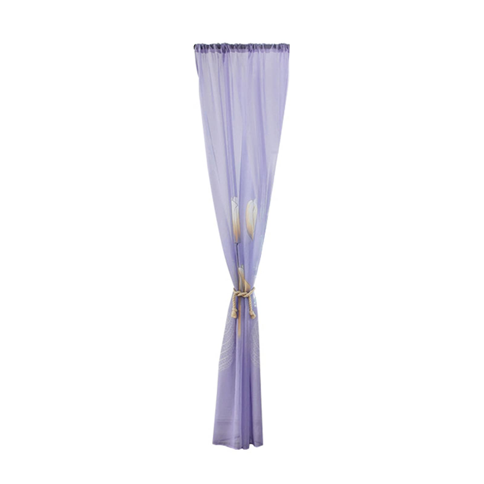 IKAXIYO Sheer Curtains for Living Room - Tear Resistant Elastic Polyester Window Drapes with Floral Design, Light Filtering & UV Protection - Perfect for Bedroom, Nursery, Office & Home Decor