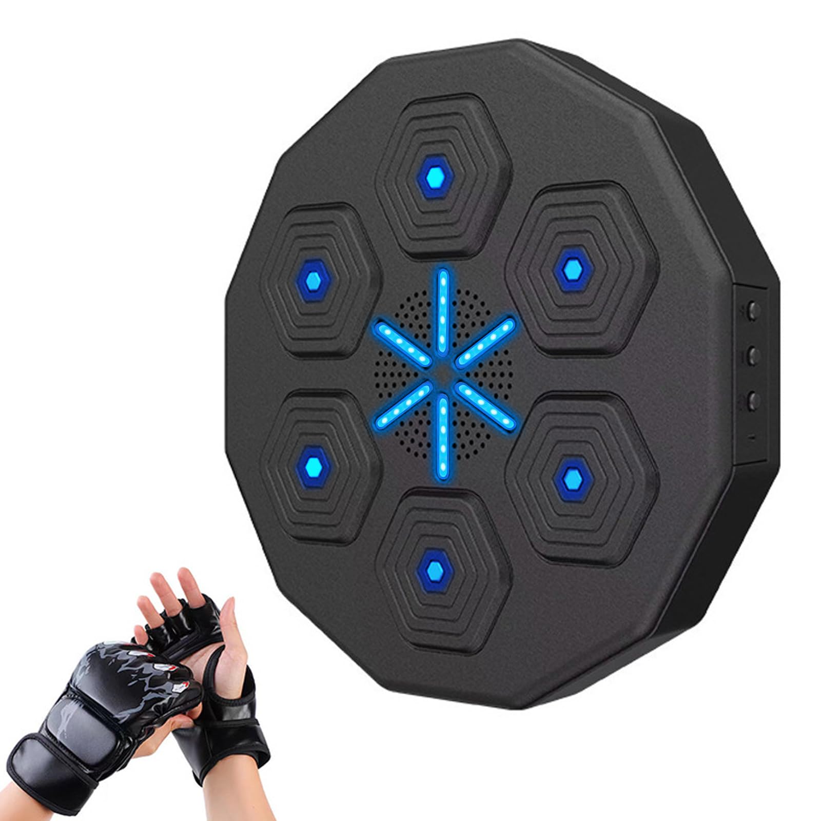 EagerMinds Smart Bluetooth Music Boxing Machine - Portable Electronic Punching Bag with Boxing Gloves - Wall Mounted for Home Gym, Fitness Training & Stress Relief