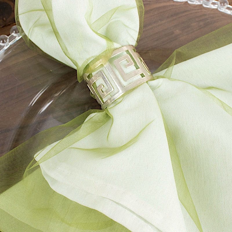 10 Pack 23x23 Inch Sheer Organza Decorative Table Napkins for Wedding, Party & Formal Dining - Elegant Dinner Napkins for Special Occasions