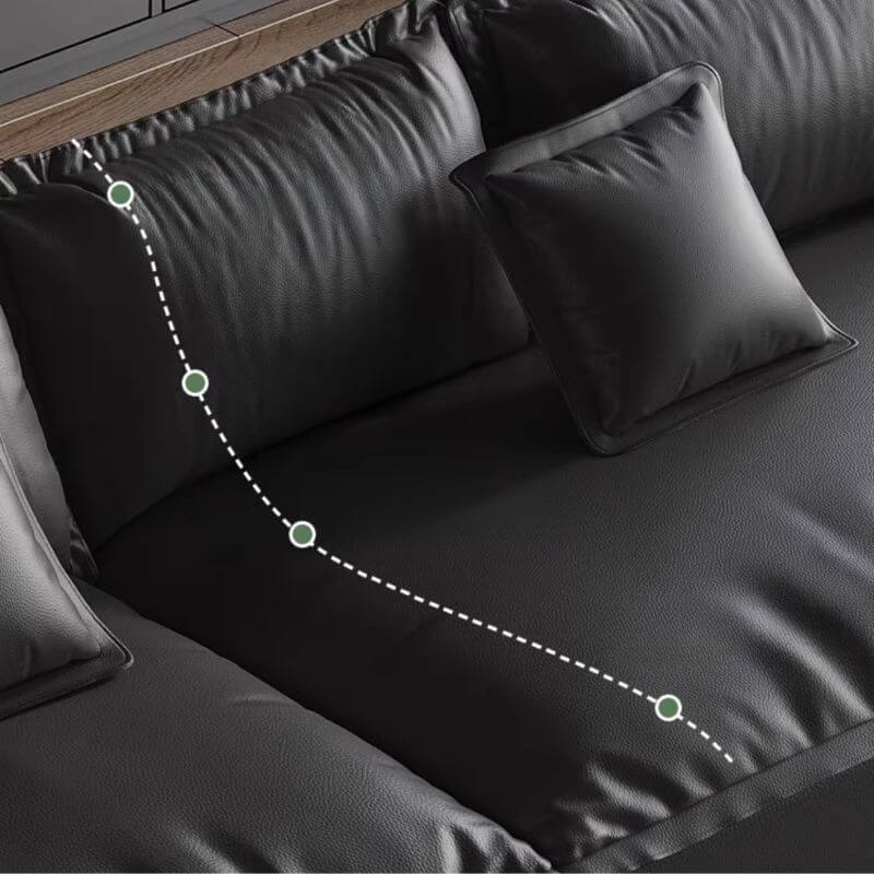 Modern L-Shaped Sectional Sofa with Chaise Lounge in Black - Sturdy Concealed Support - Perfect for Living Room, Home Theater, and Small Spaces